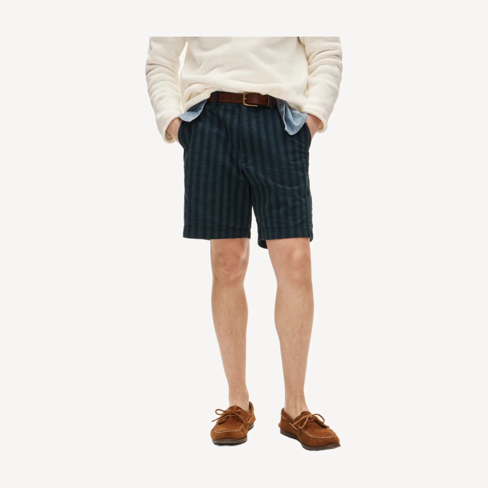 8" Classic chambray short in stripe