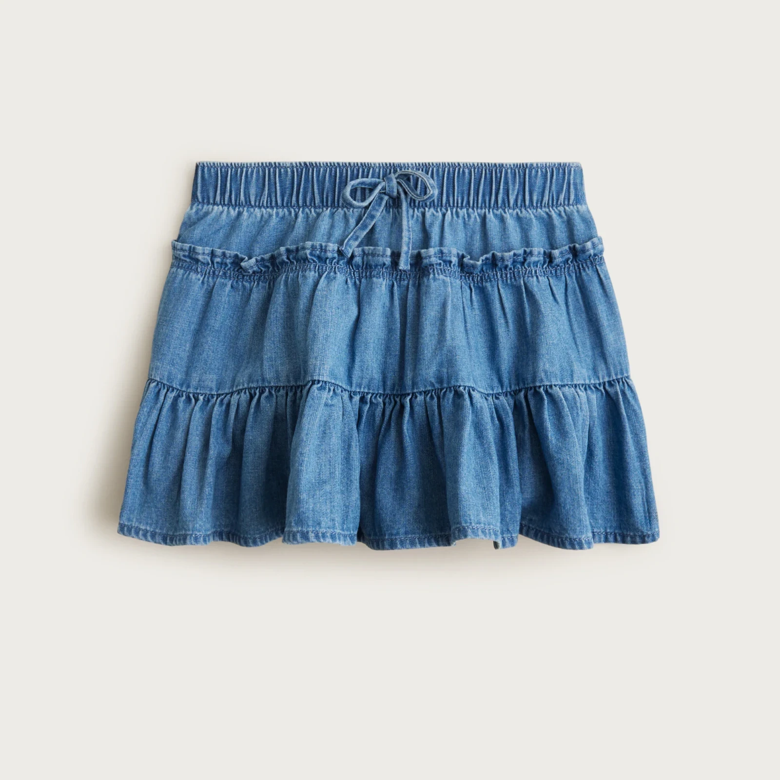 Girls' pull-on chambray skirt