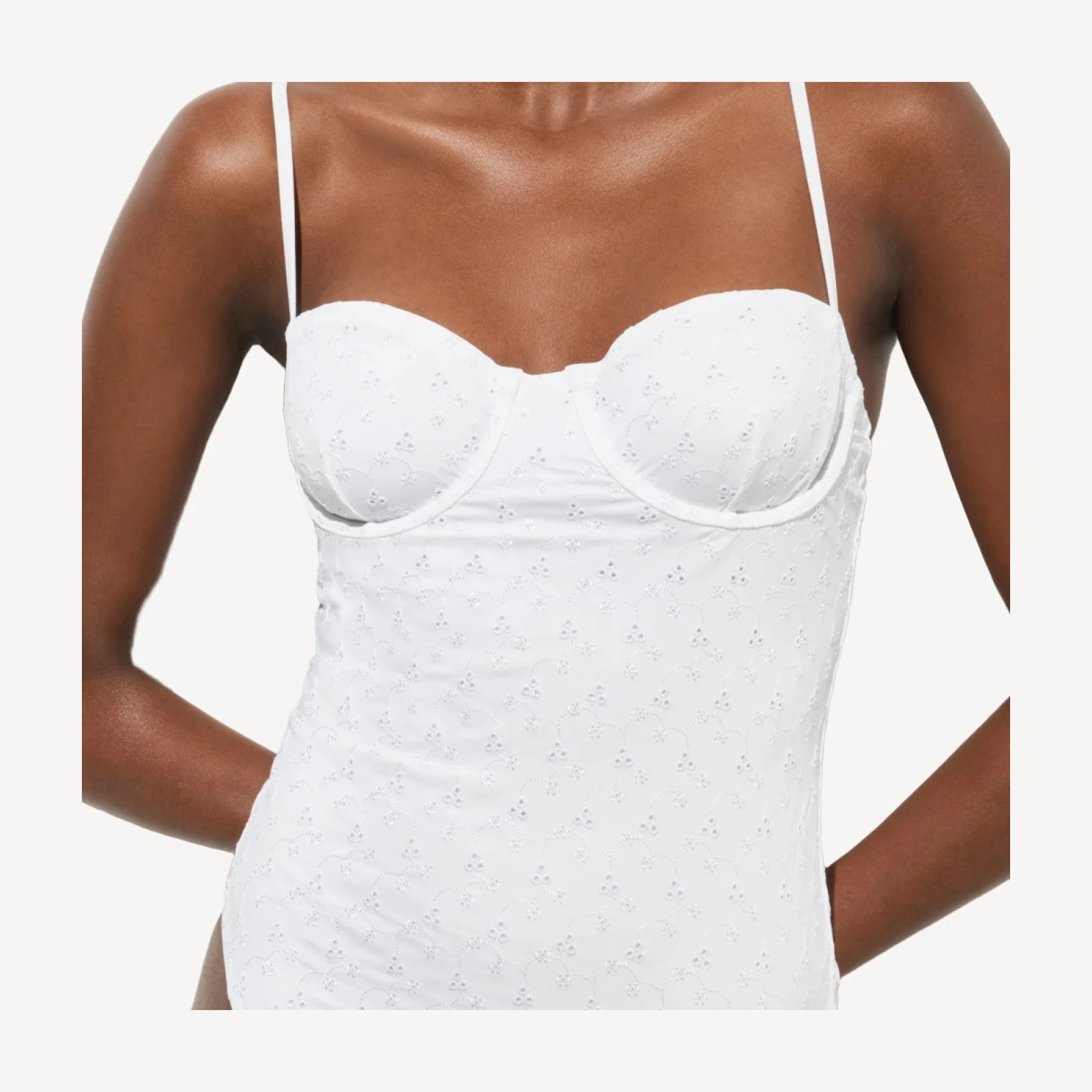 Balconette eyelet underwire one-piece