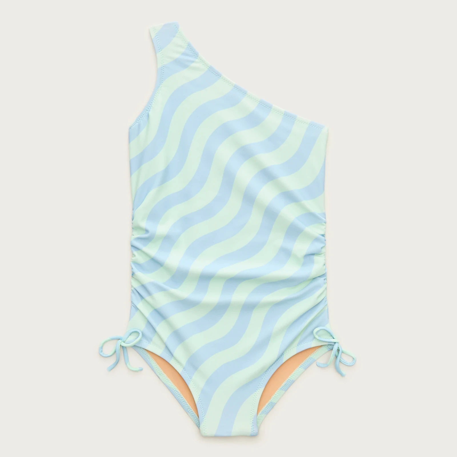 Girls' ruched one-shoulder one-piece swimsuit