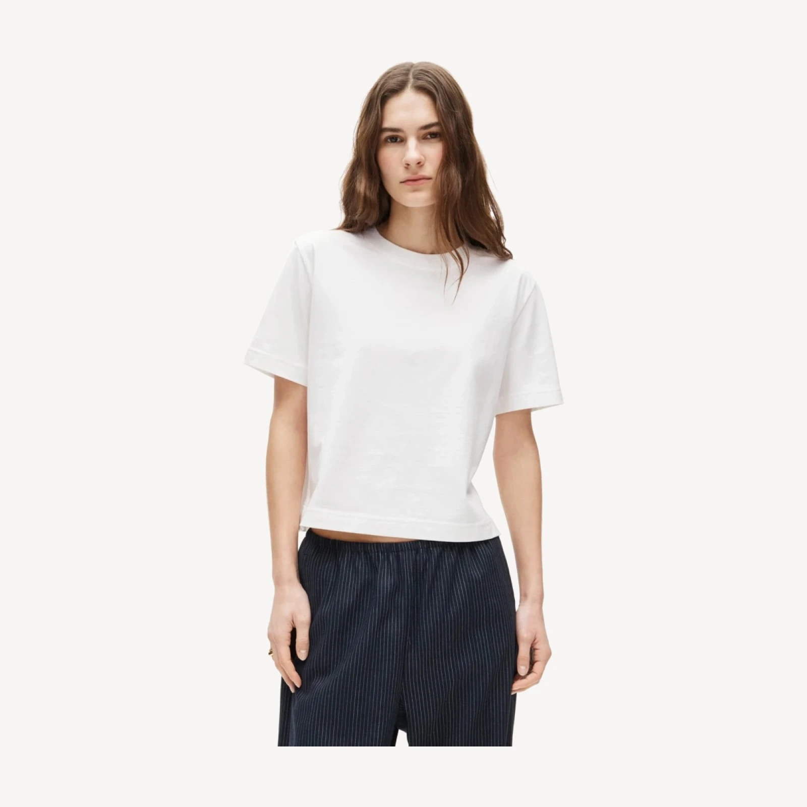 Boyfriend jersey relaxed cropped T-shirt