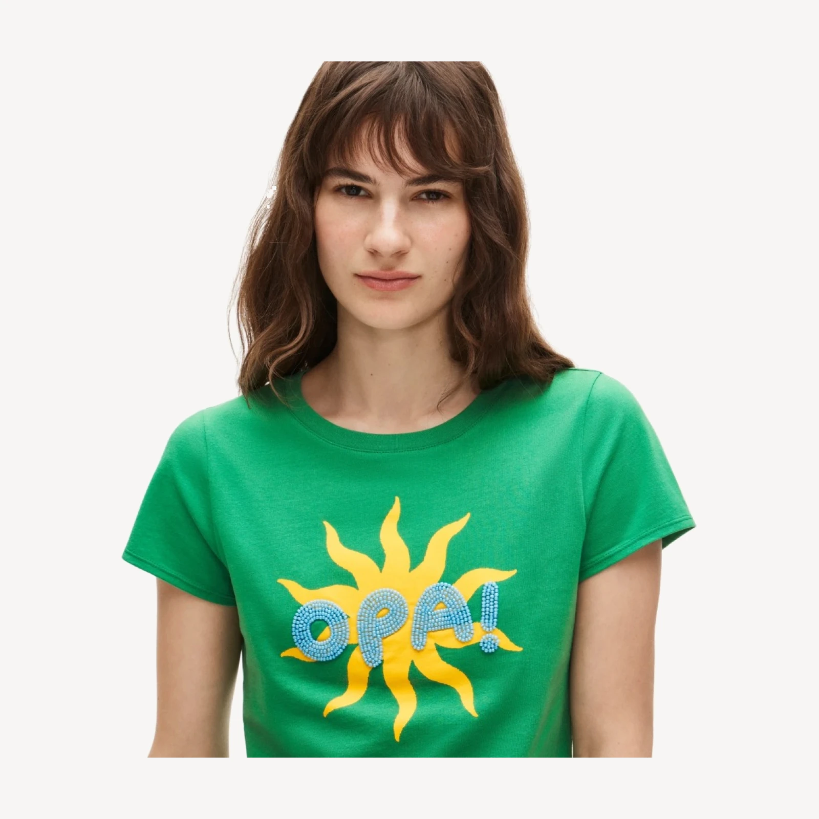 Broken-in-jersey embellished "Opa" graphic T-shirt