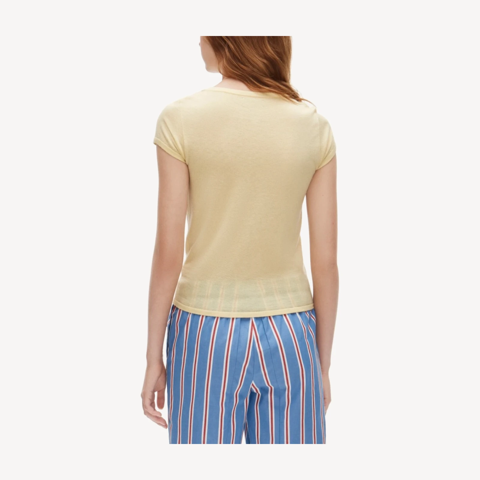 Featherweight cashmere beaded "Soleil" graphic sweater-tee