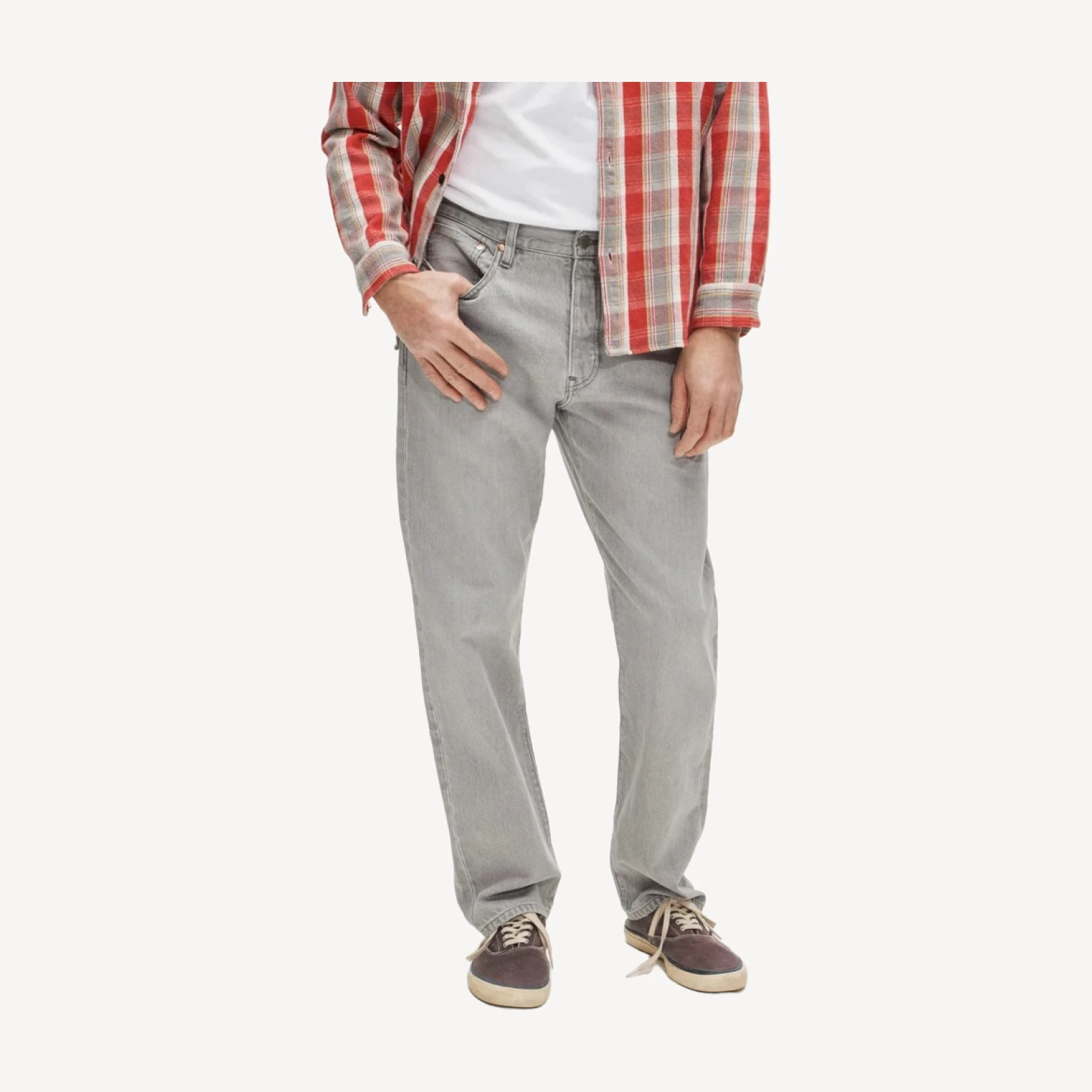 Wallace & Barnes Straight-fit jean in vintage light grey