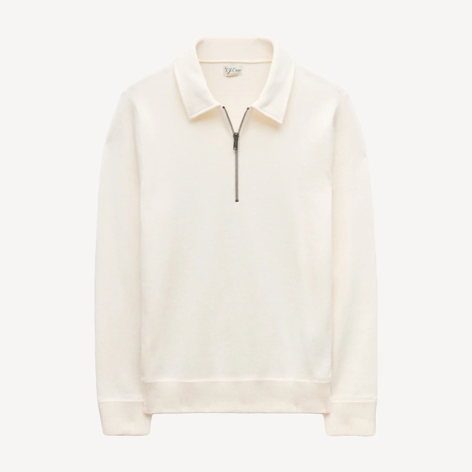 Quarter-zip sweater in milano-stitch cotton