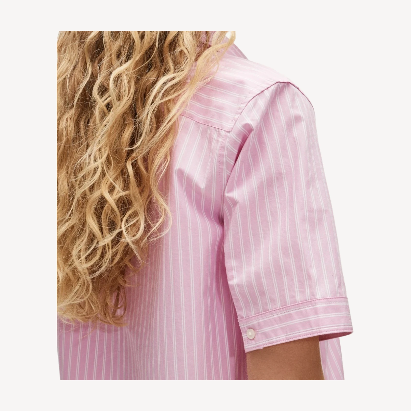 Garçon short-sleeve shirt in striped cotton poplin