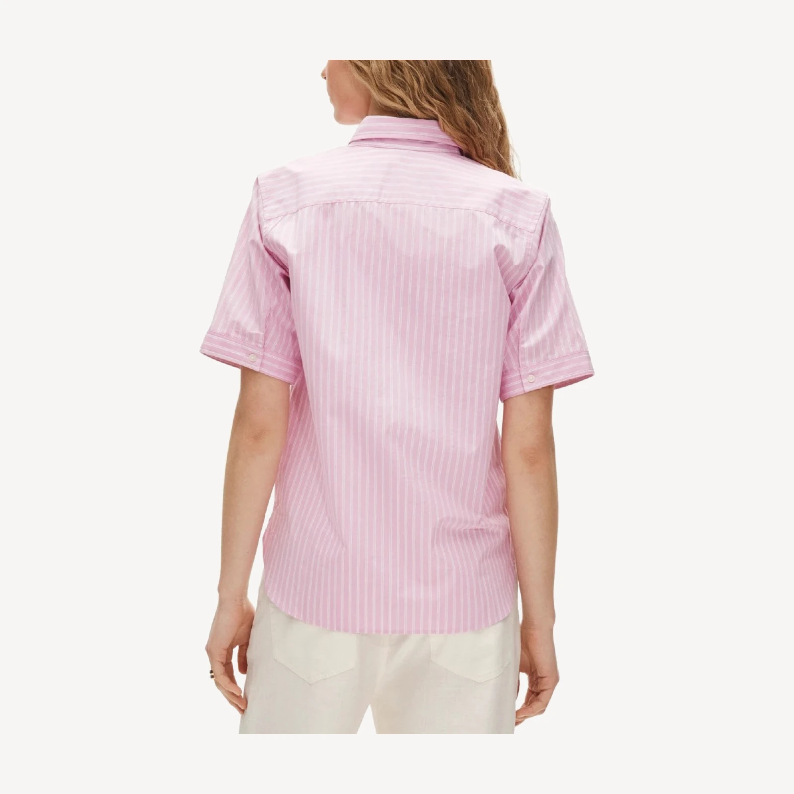 Garçon short-sleeve shirt in striped cotton poplin