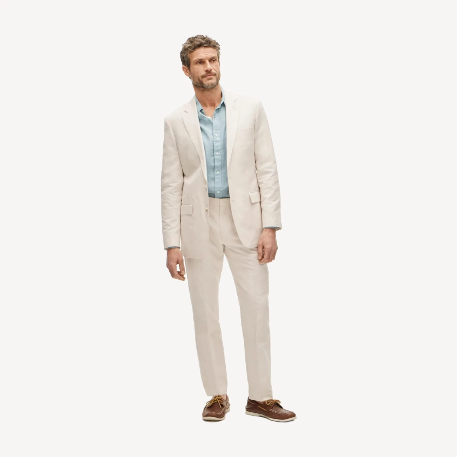 Ludlow Slim-fit suit jacket in Baird McNutt Irish cotton-linen blend