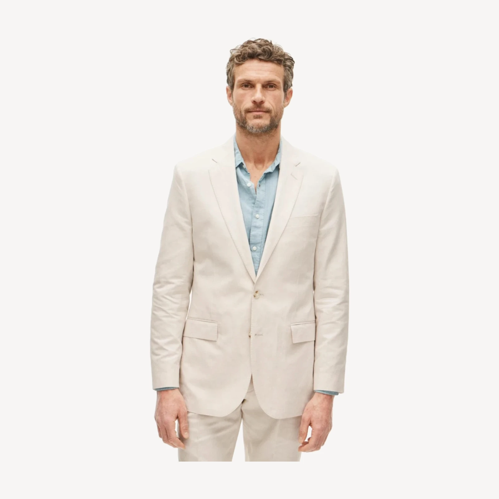 Ludlow Slim-fit suit jacket in Baird McNutt Irish cotton-linen blend
