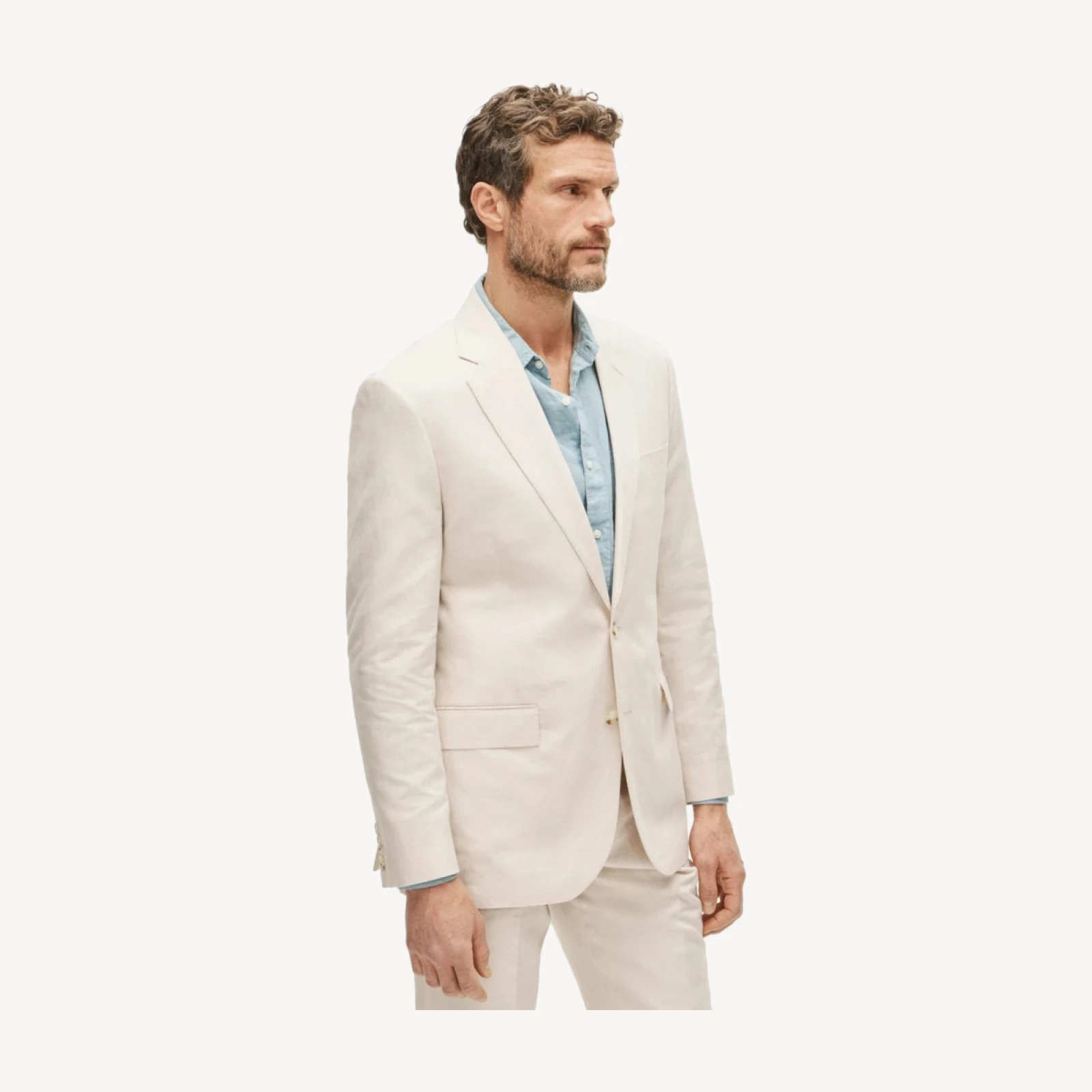 Ludlow Slim-fit suit jacket in Baird McNutt Irish cotton-linen blend