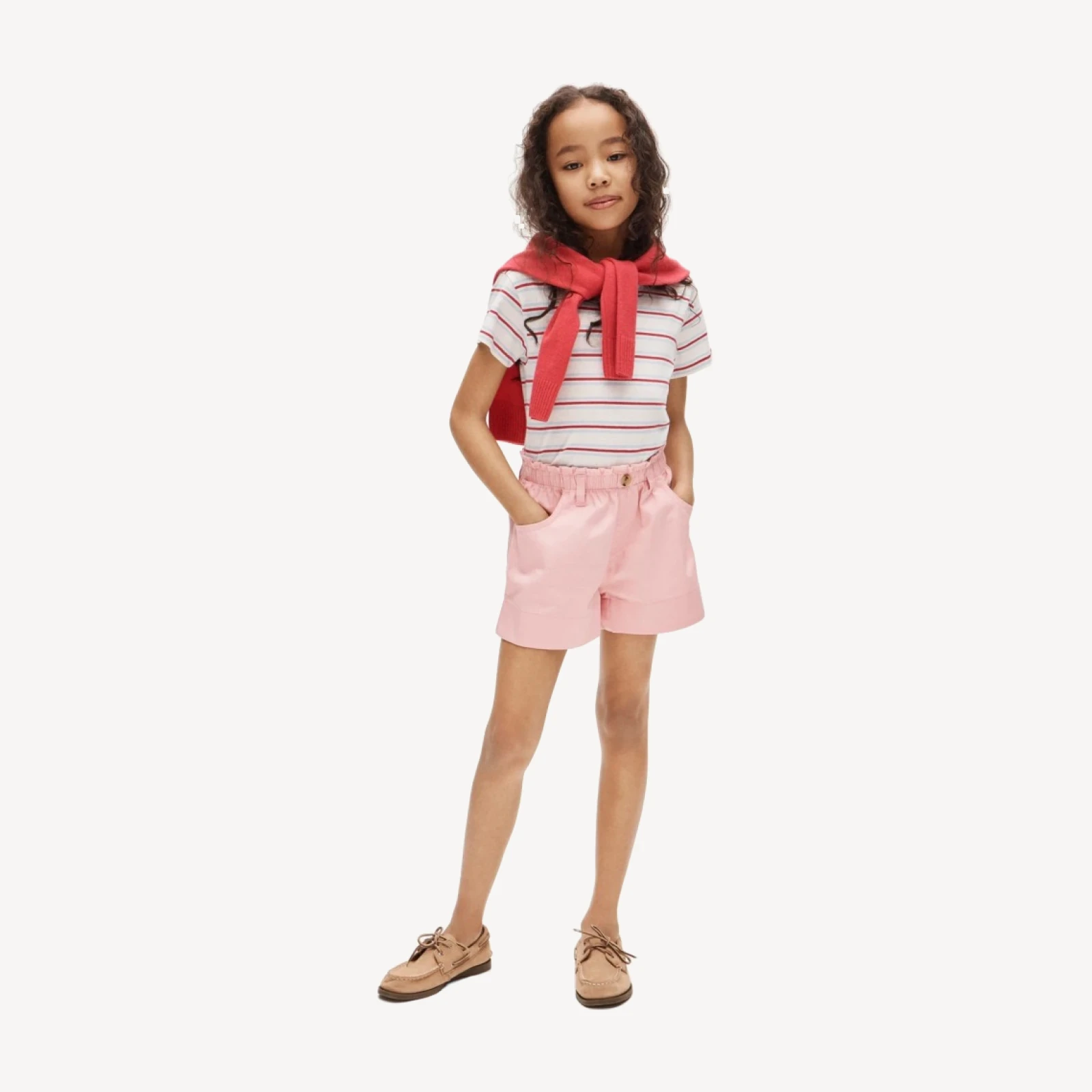 Girls' paper-bag short in chino