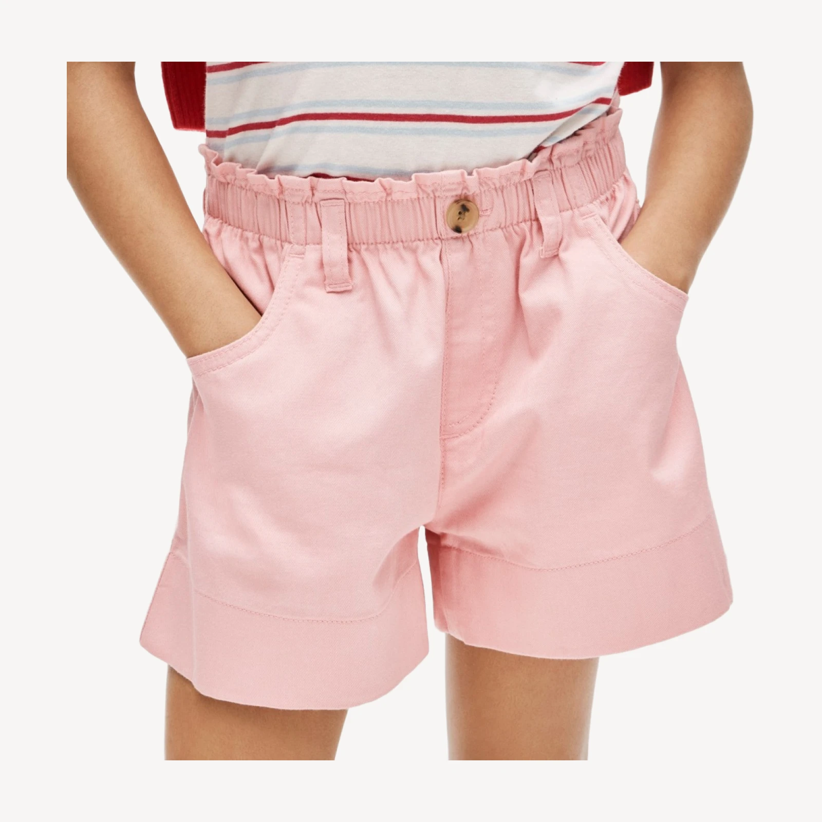 Girls' paper-bag short in chino
