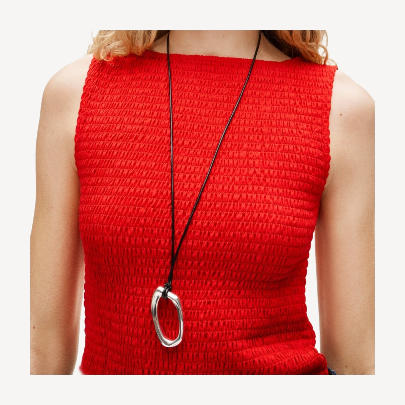 Smocked shell tank top