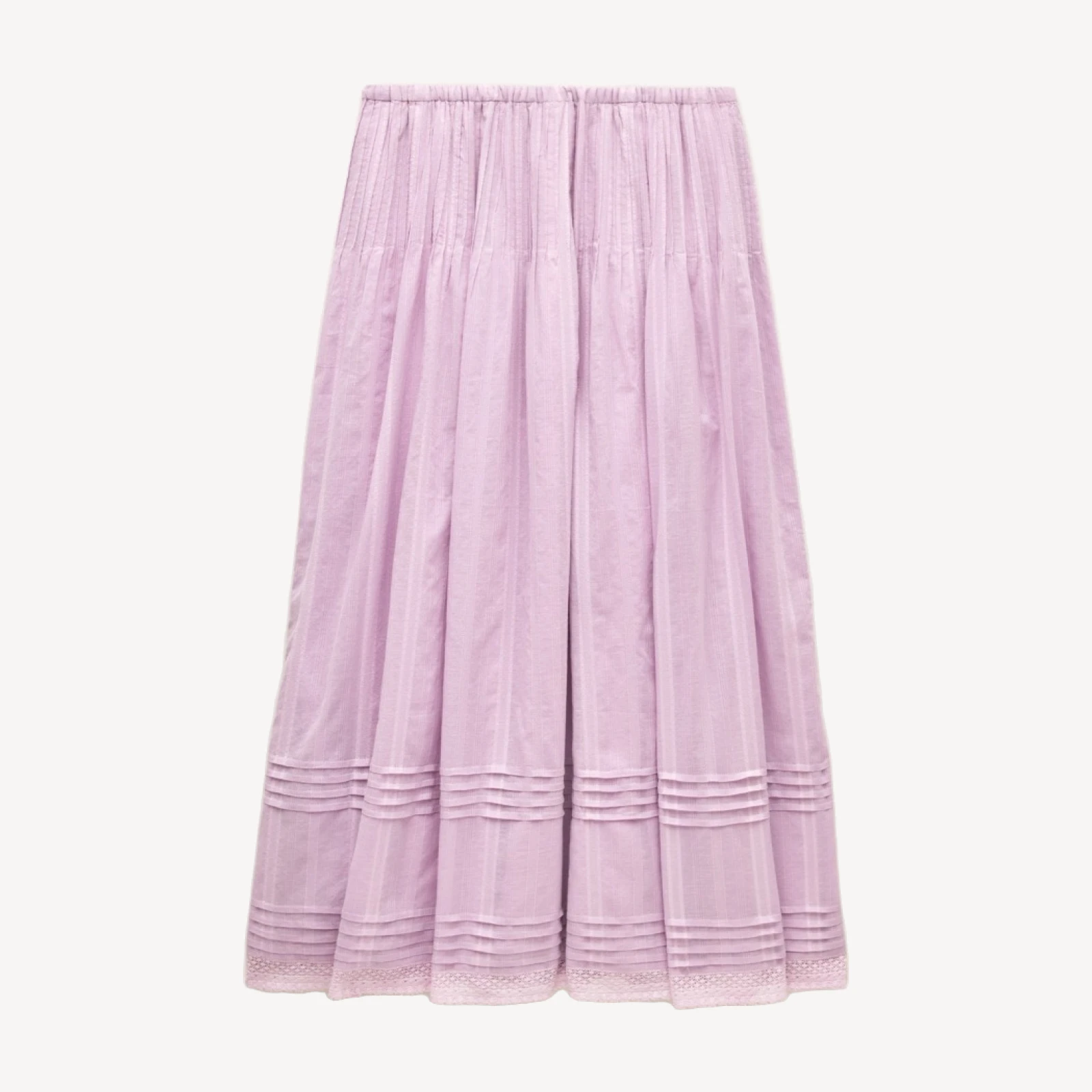 Midi skirt in embroidered dobby