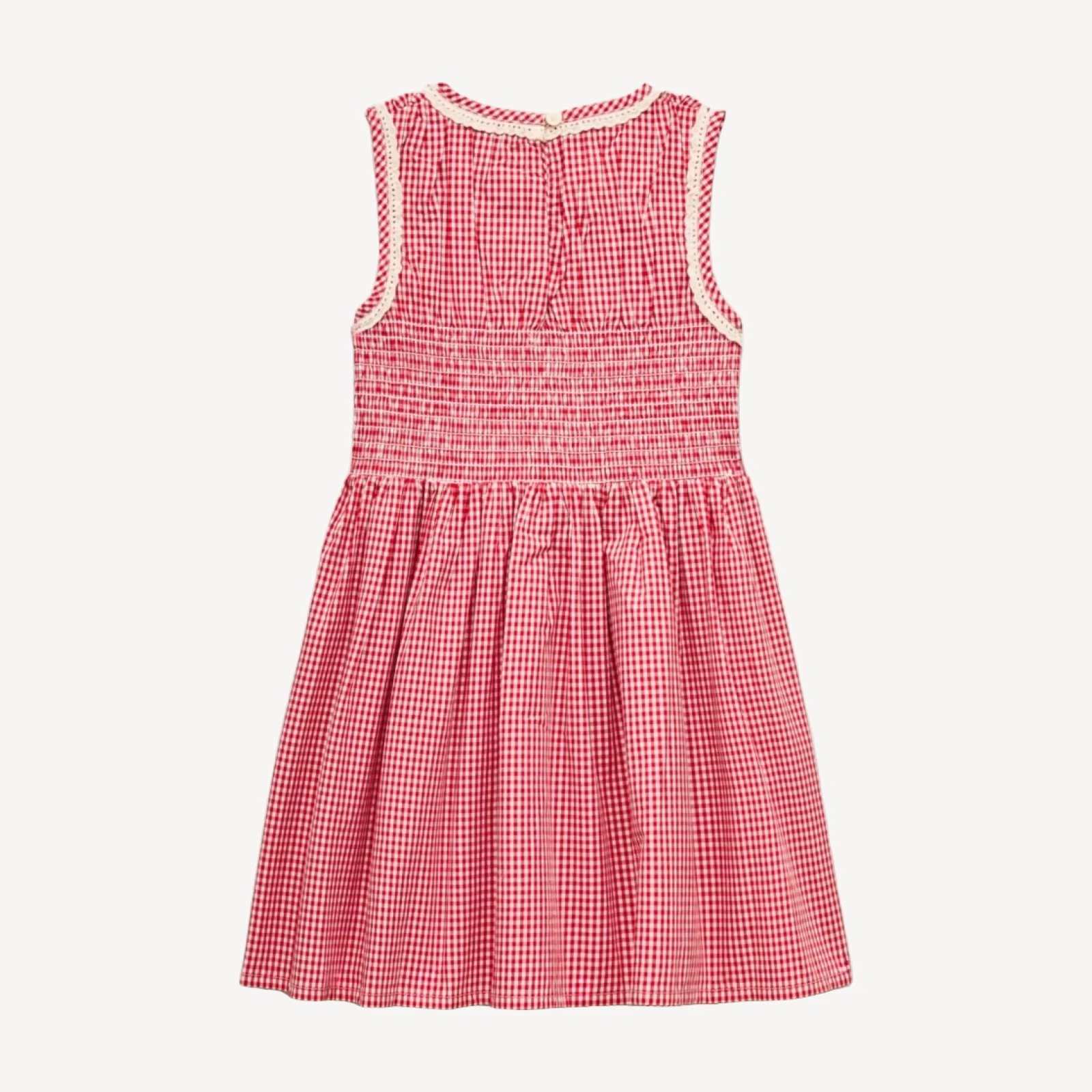 Girls' smocked dress in cotton poplin gingham