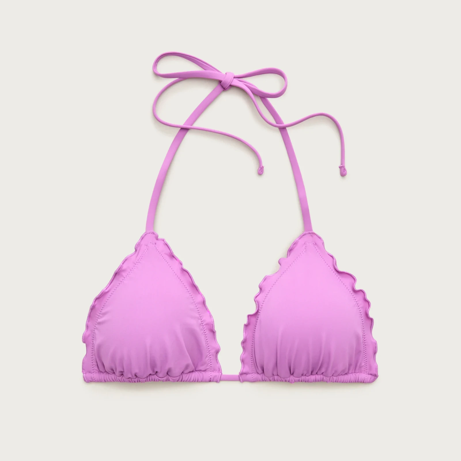 Lettuce-trim string bikini top