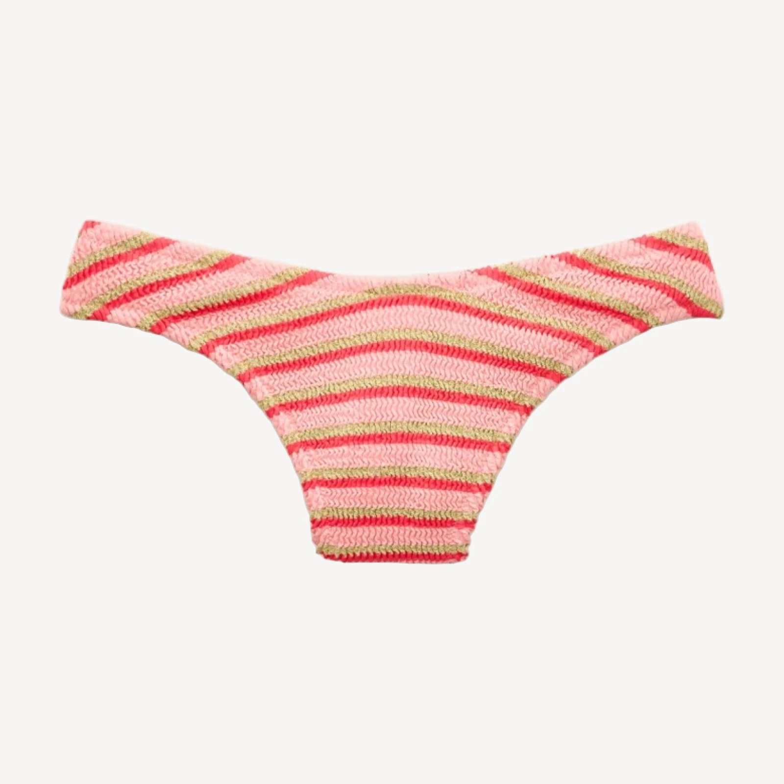 Sunny metallic scrunchie bikini bottom in stripe