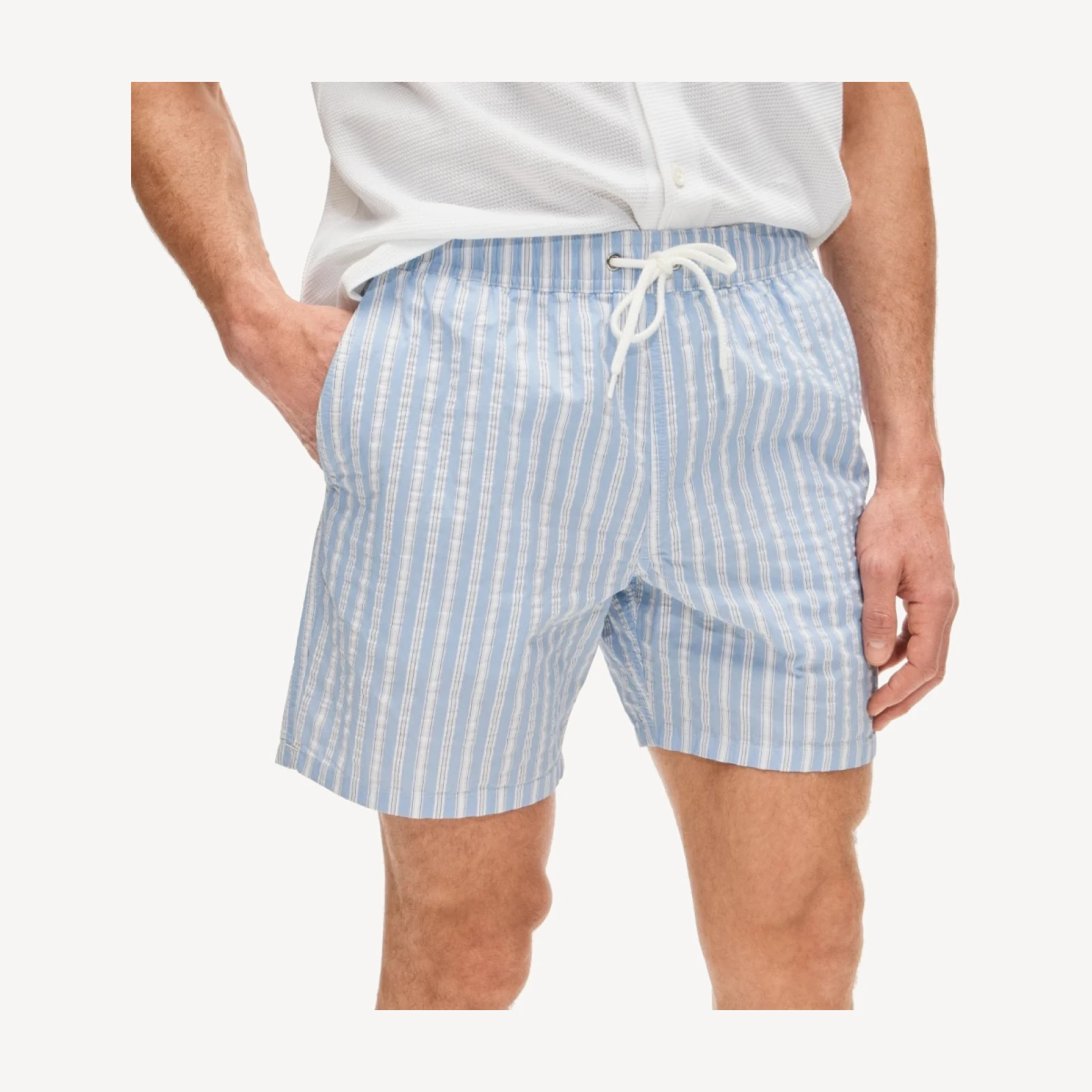 6" swim trunk in seersucker