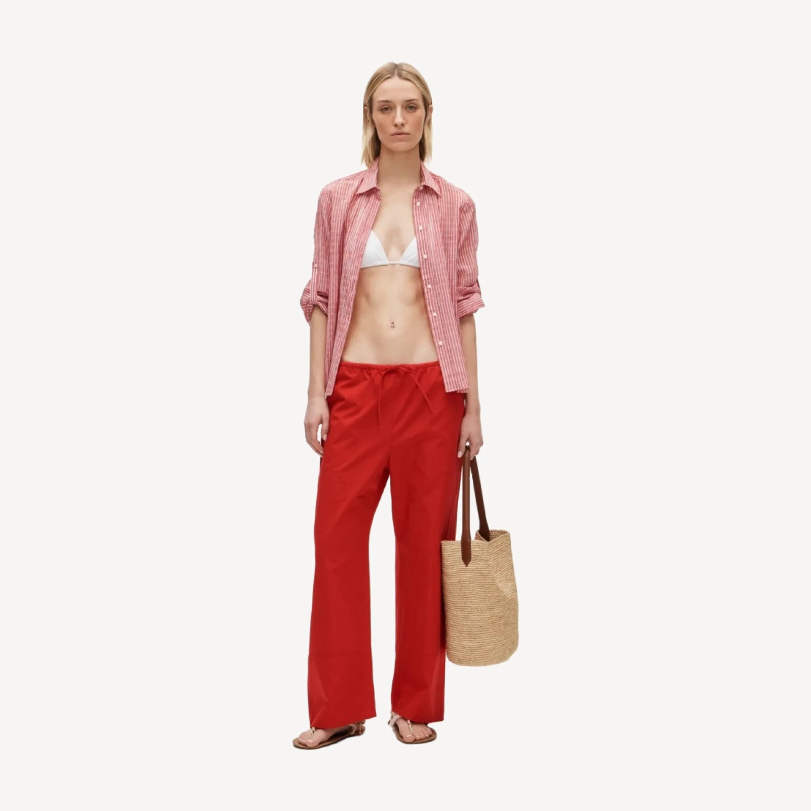 Jules classic-fit button-up shirt in striped textured gauze