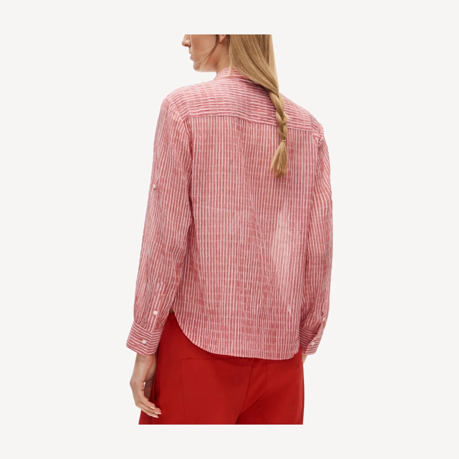 Jules classic-fit button-up shirt in striped textured gauze