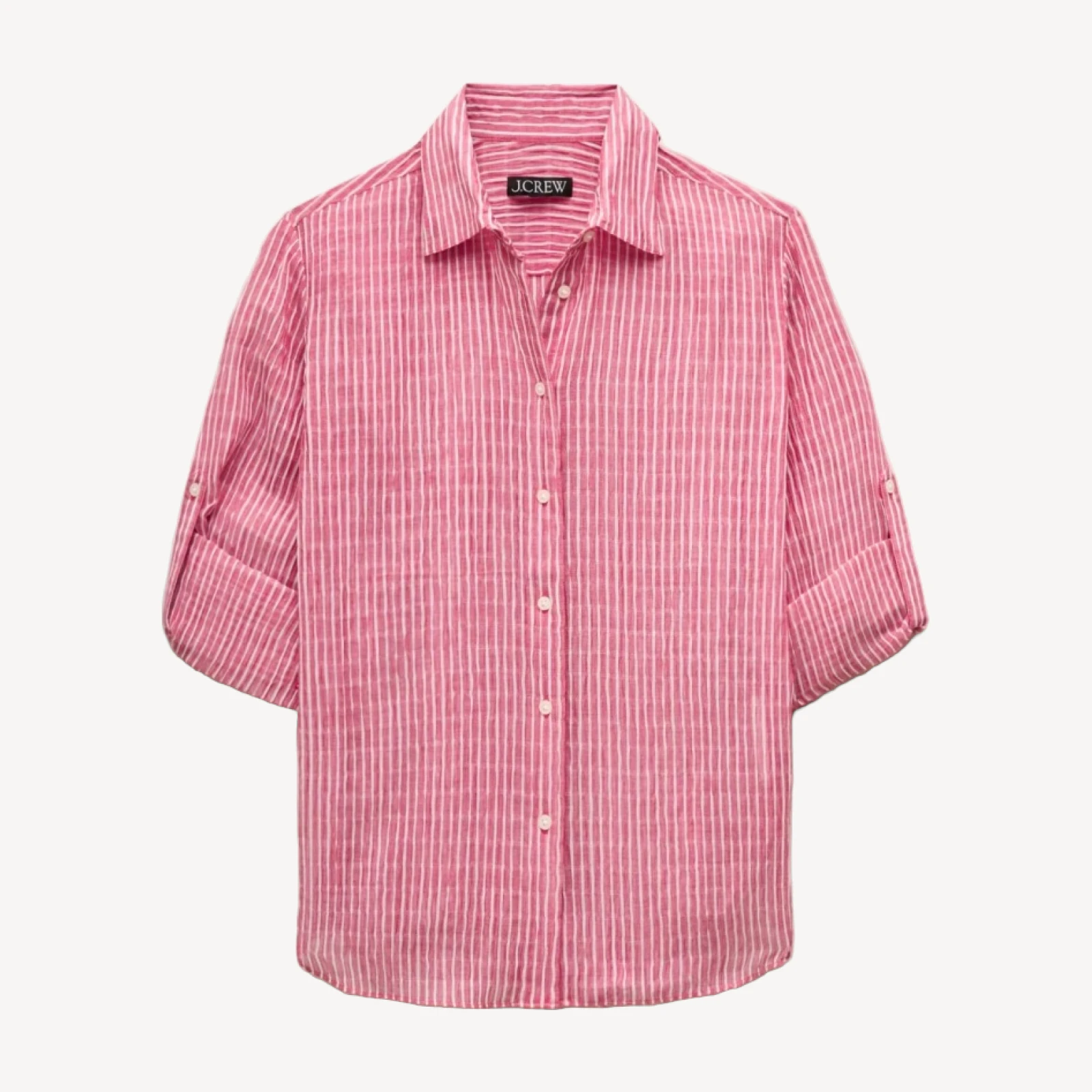 Jules classic-fit button-up shirt in striped textured gauze