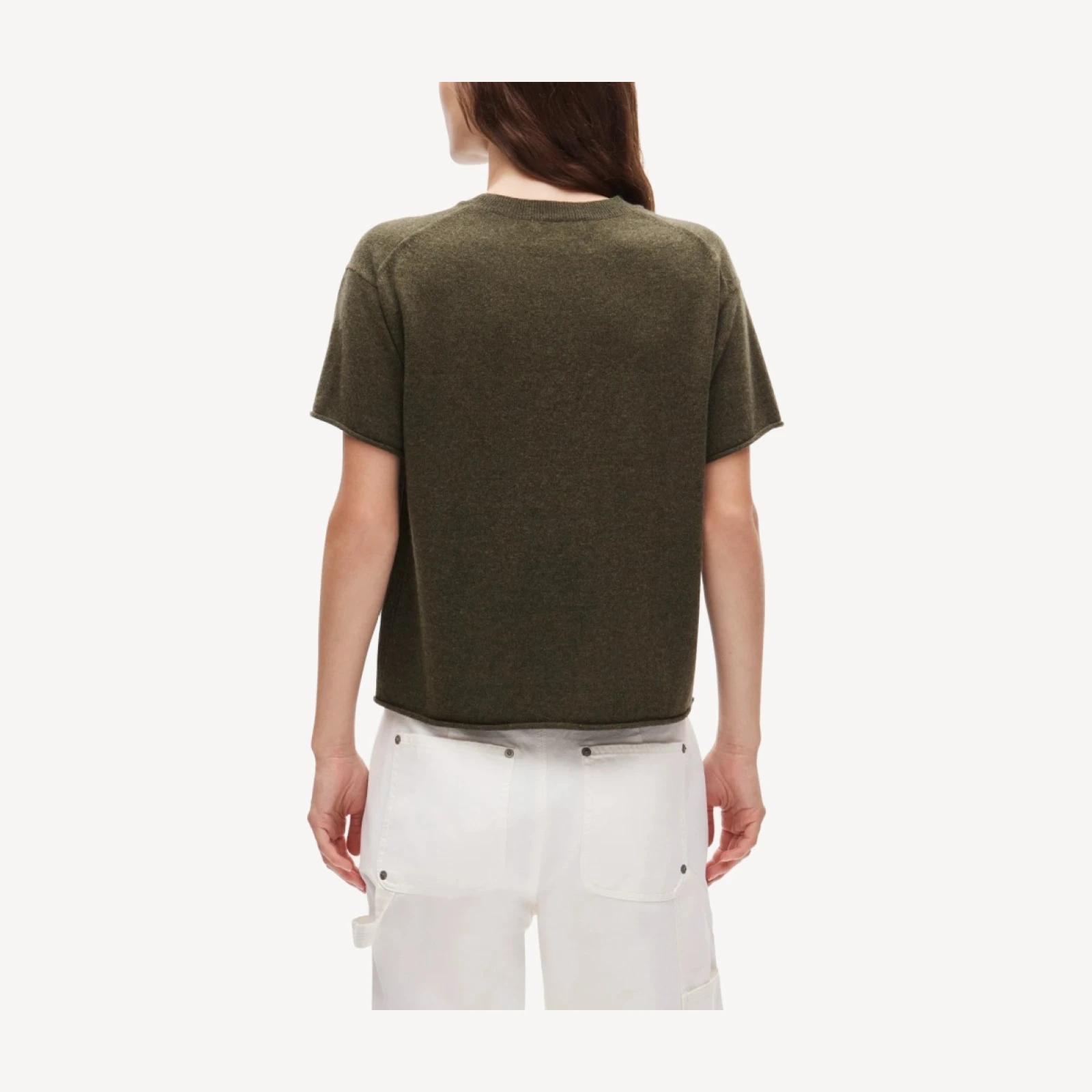 Rolled cashmere relaxed sweater-tee
