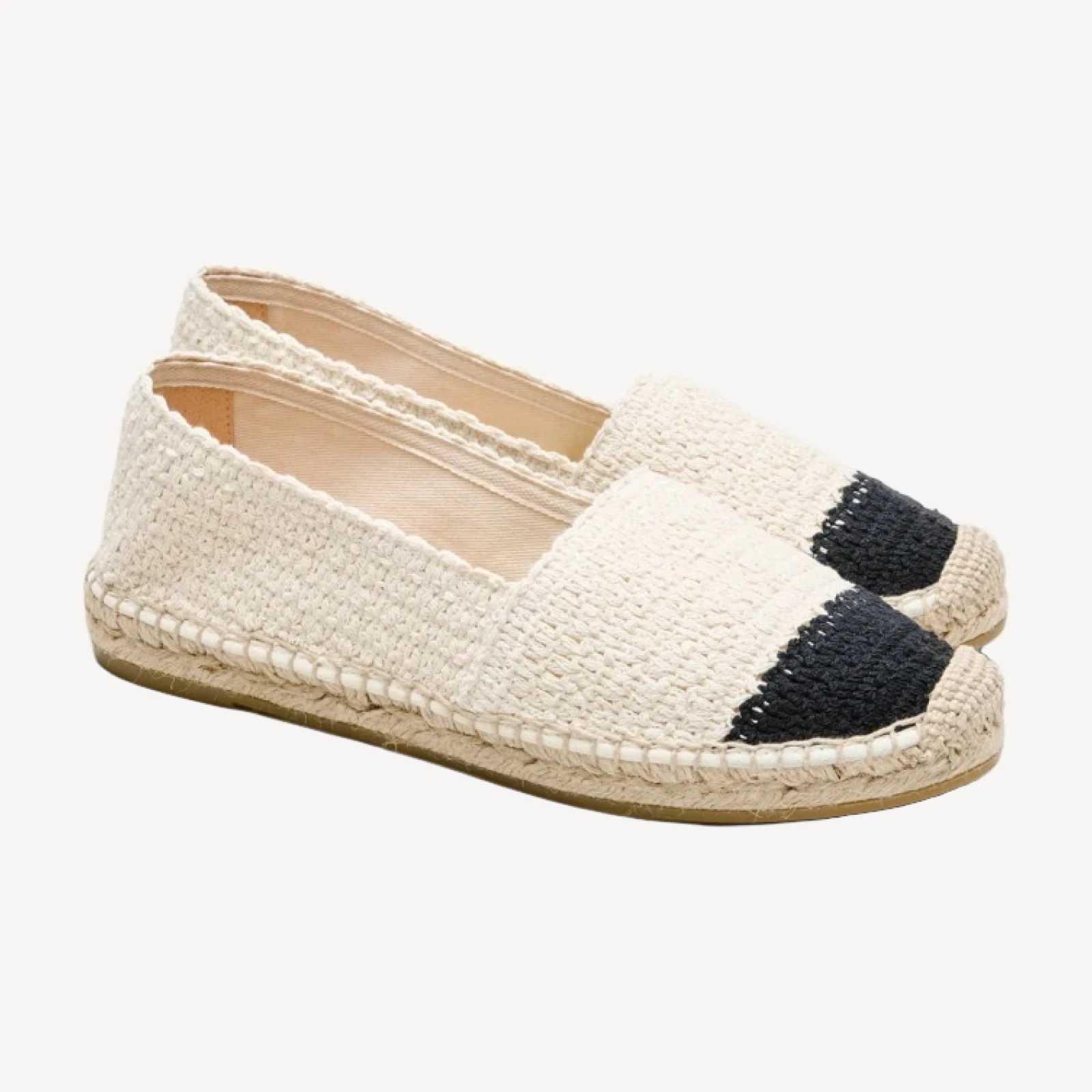 Made-in-Spain two-tone crochet espadrilles