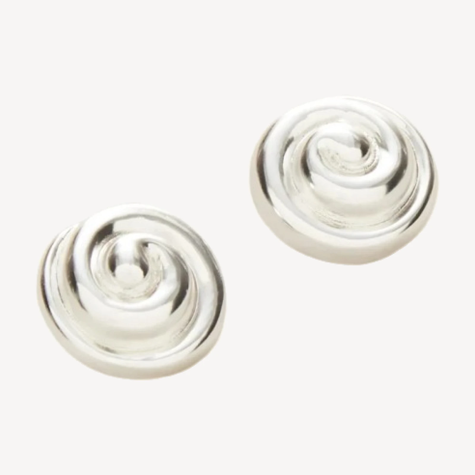 Swirl button earrings