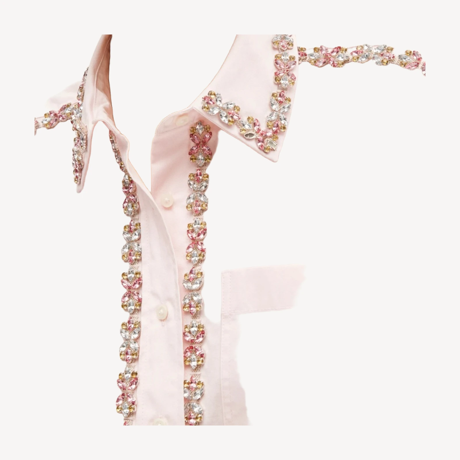 Étienne cropped button-up shirt in embellished cotton poplin