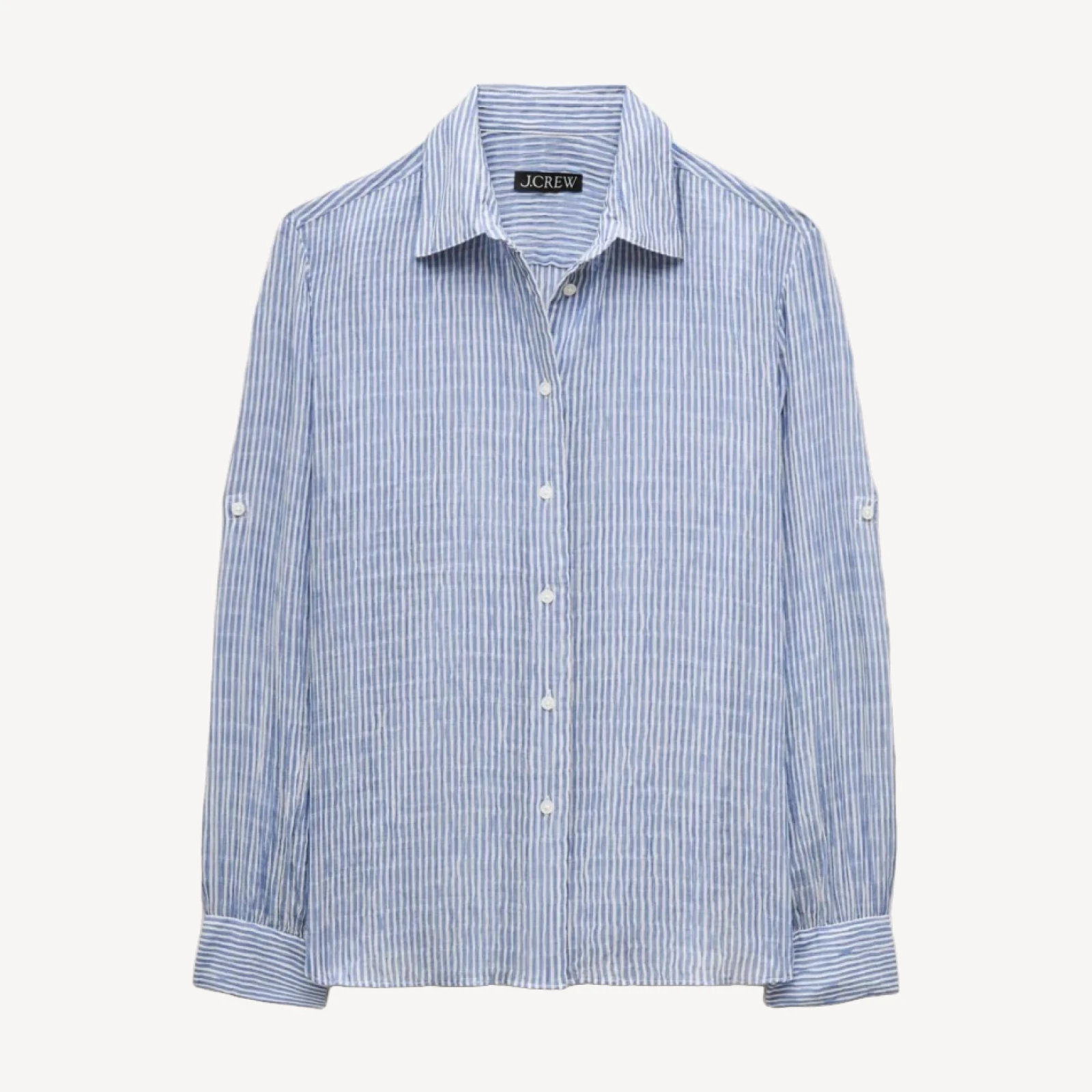 Jules classic-fit button-up shirt in striped textured gauze