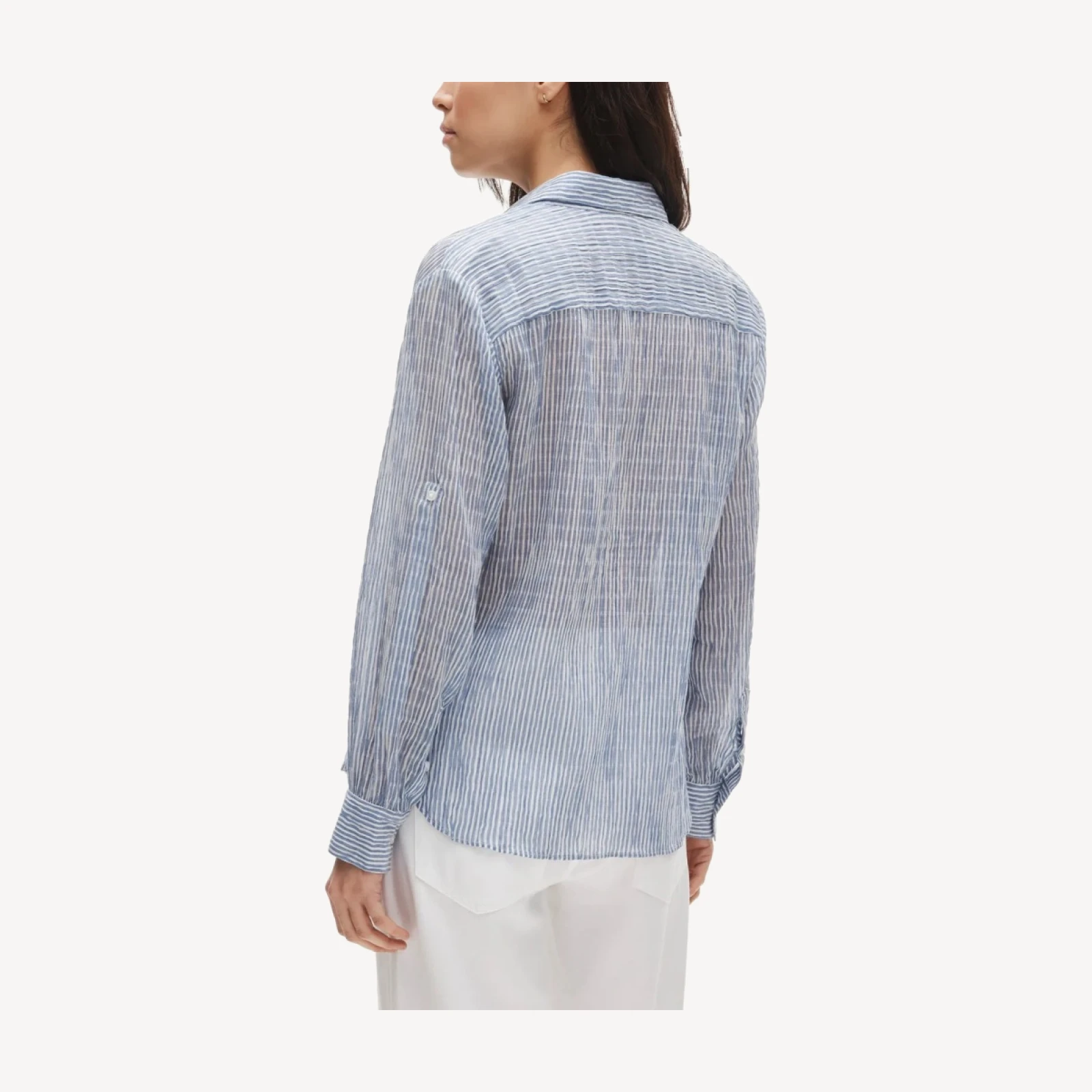 Jules classic-fit button-up shirt in striped textured gauze