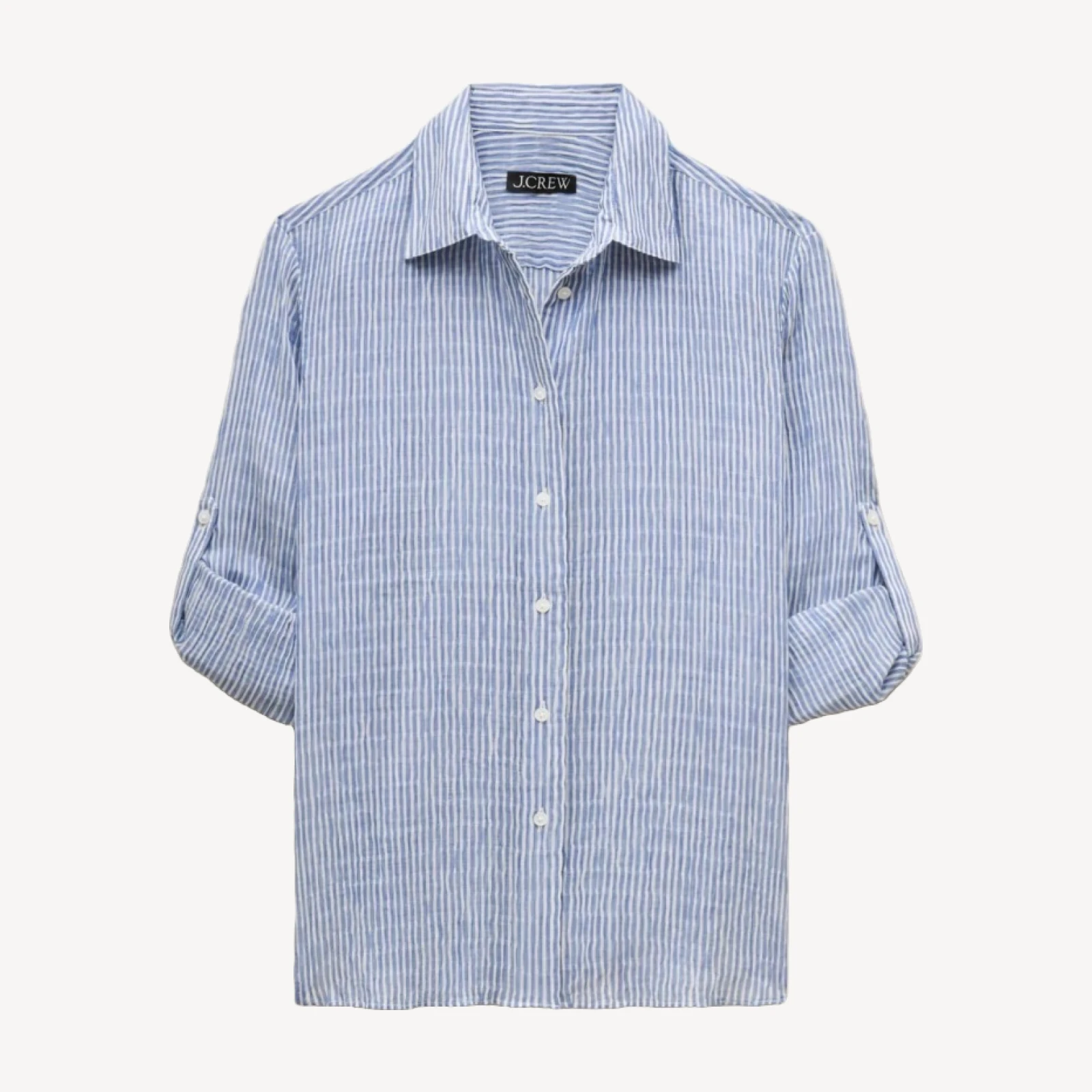 Jules classic-fit button-up shirt in striped textured gauze