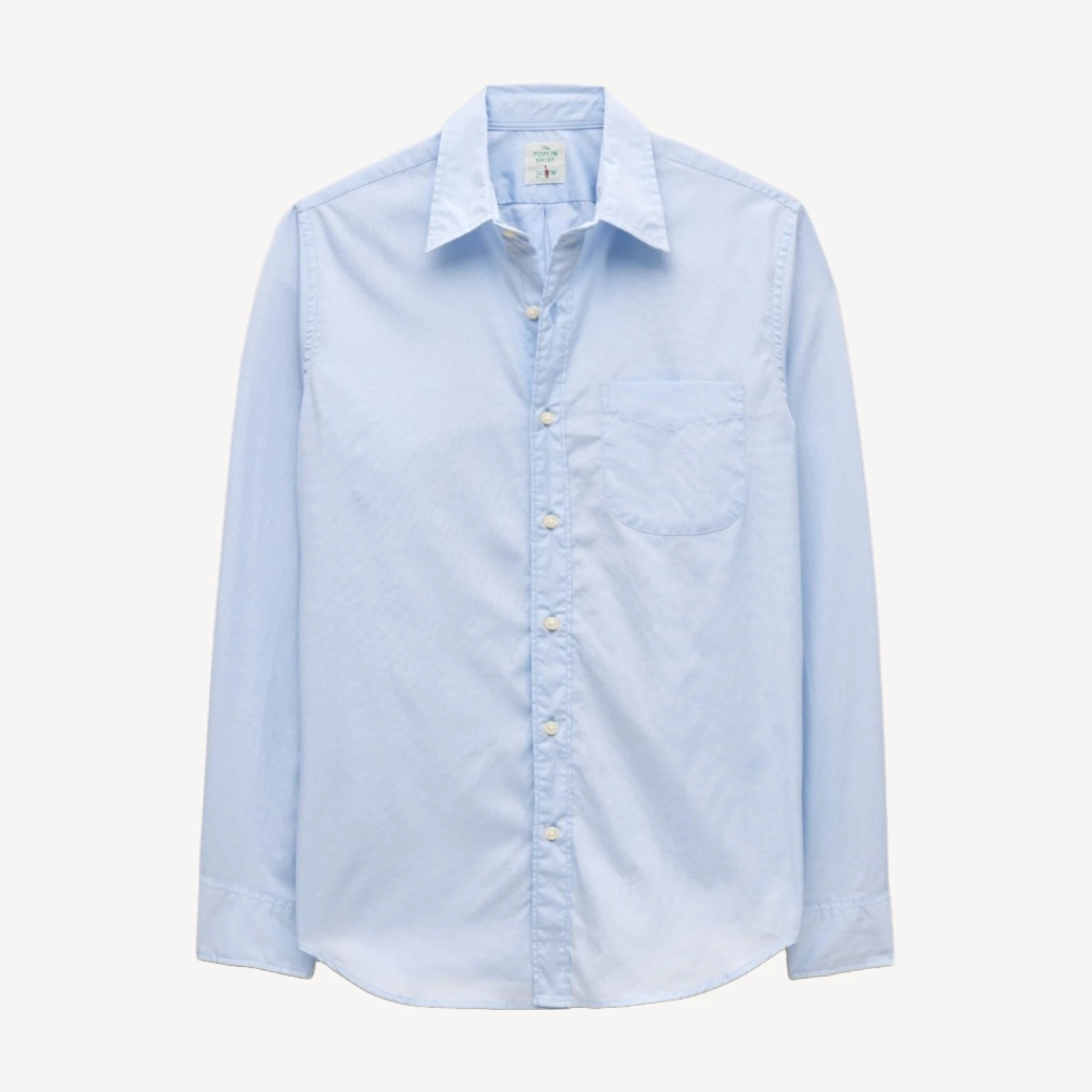 Poplin shirt with point collar
