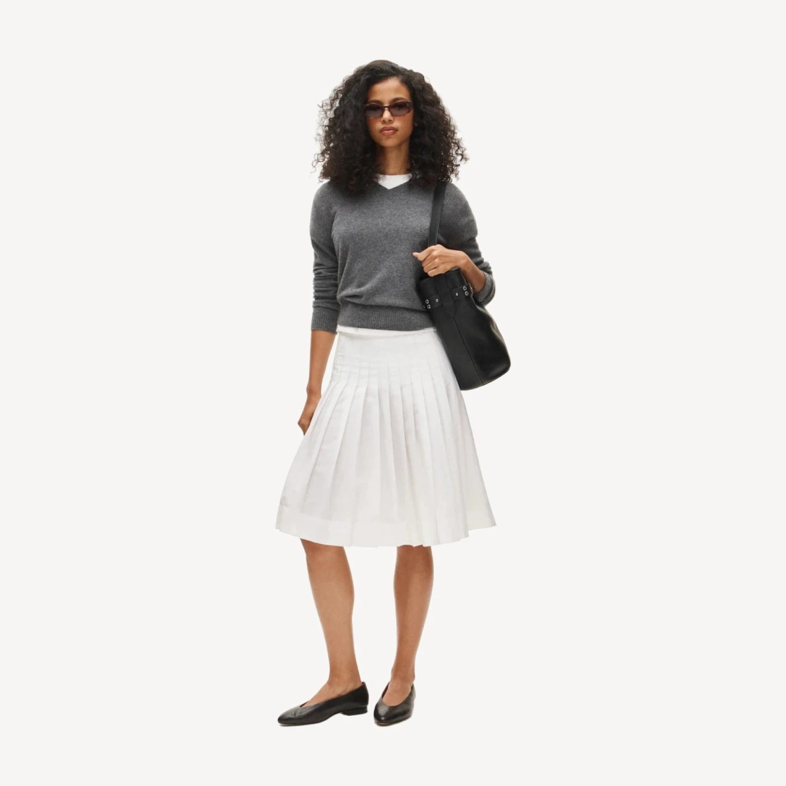 Pleated skirt in cotton poplin