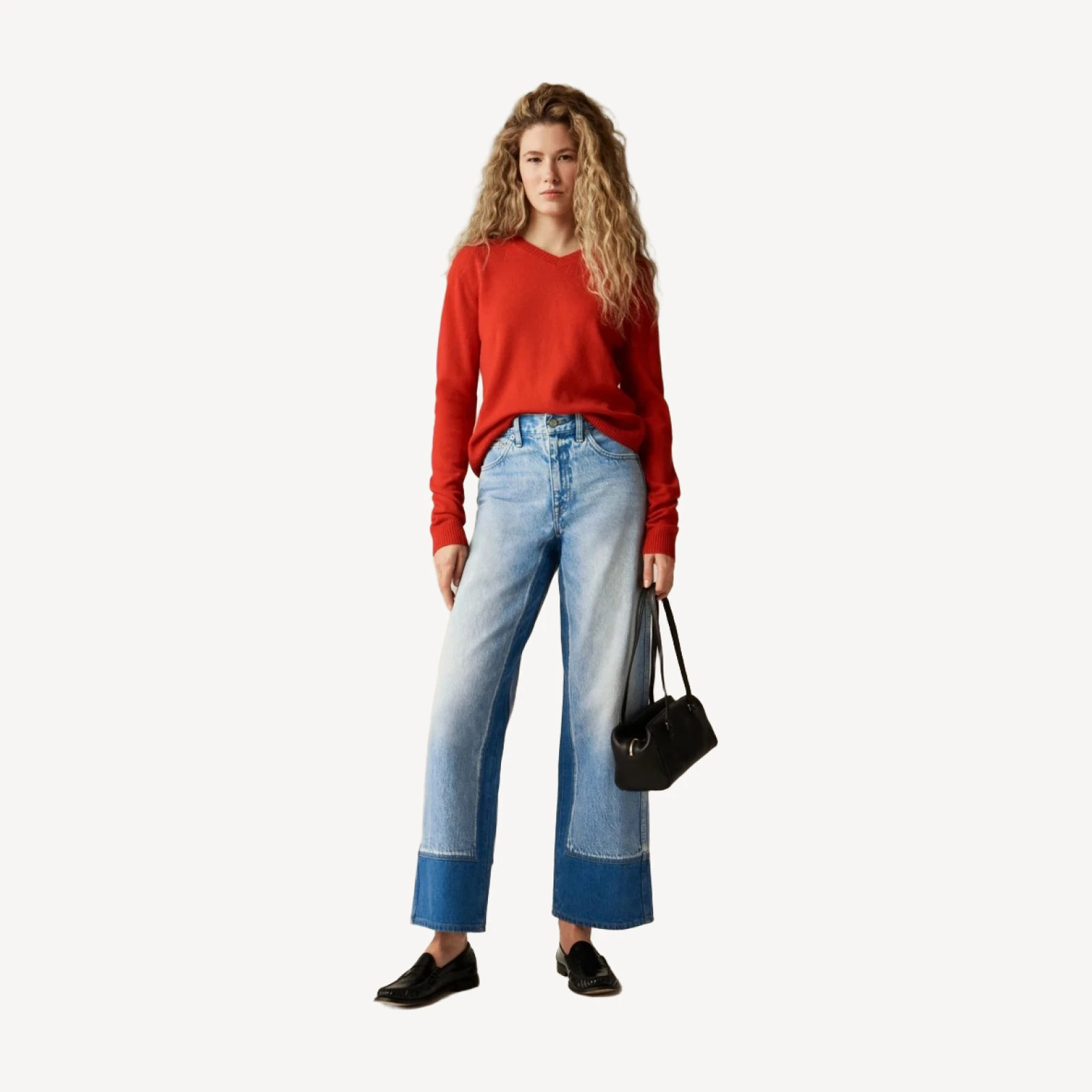 Everyday wide-leg ankle jean with washblocking