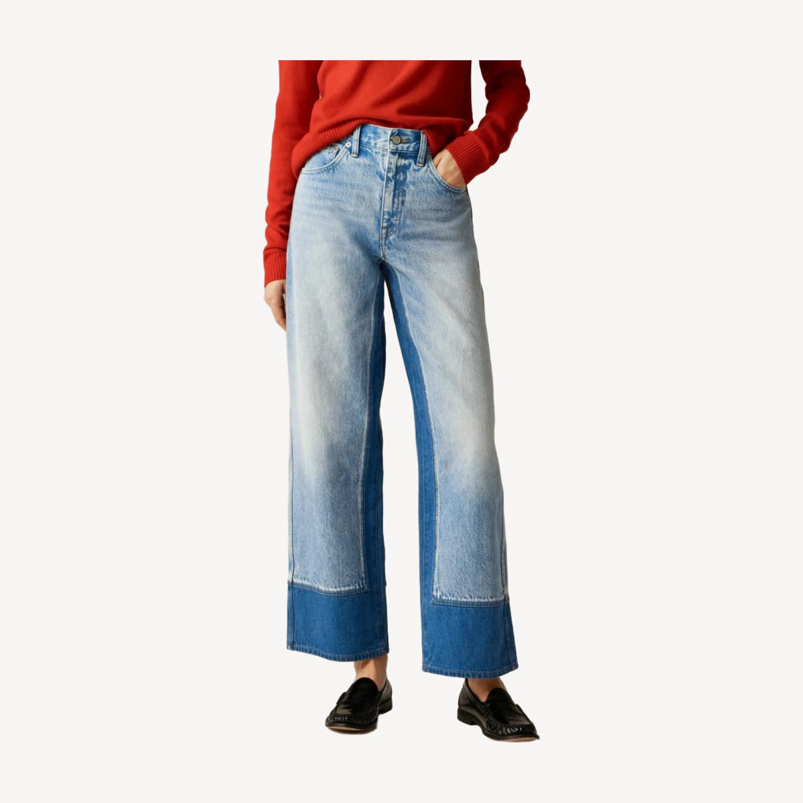 Everyday wide-leg ankle jean with washblocking
