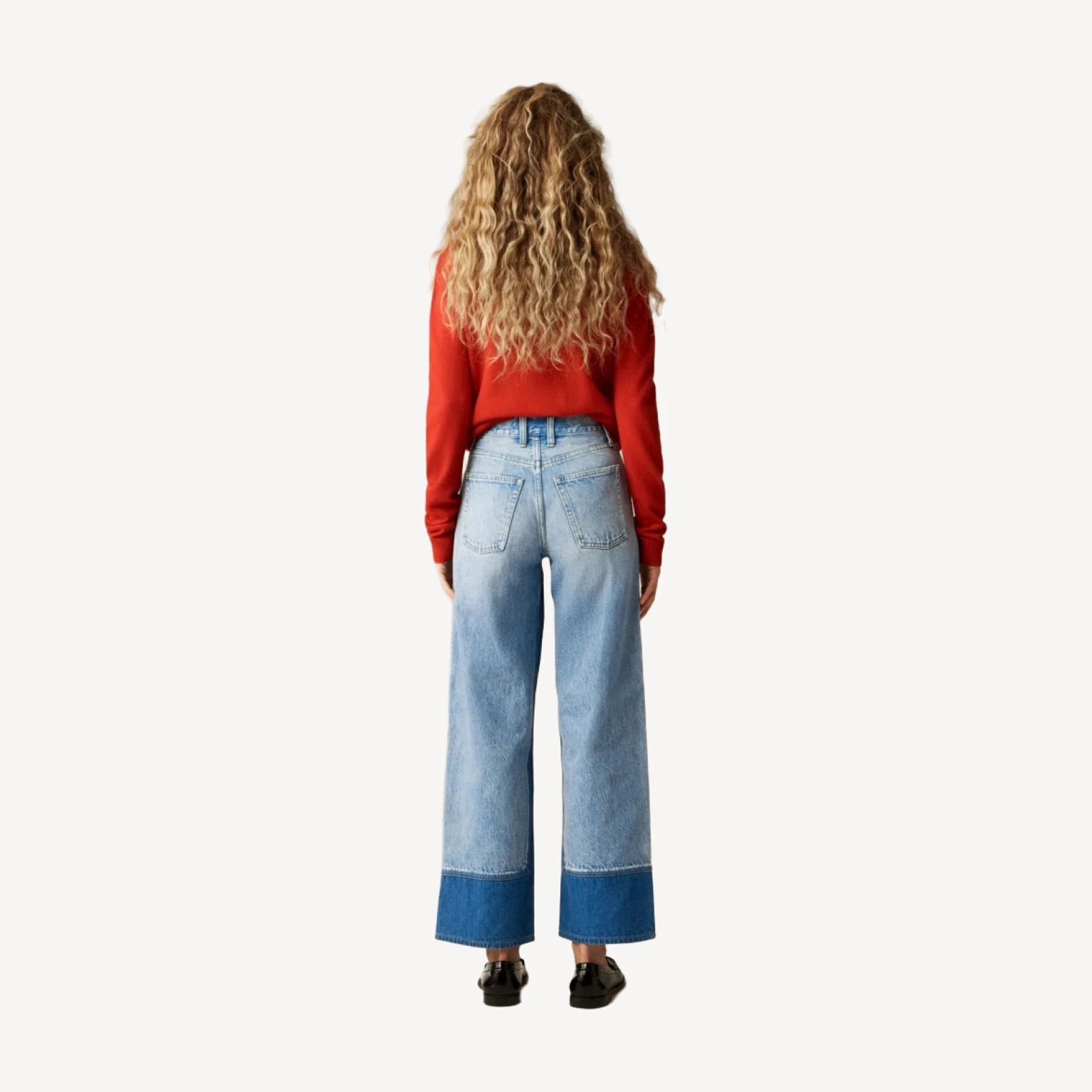 Everyday wide-leg ankle jean with washblocking
