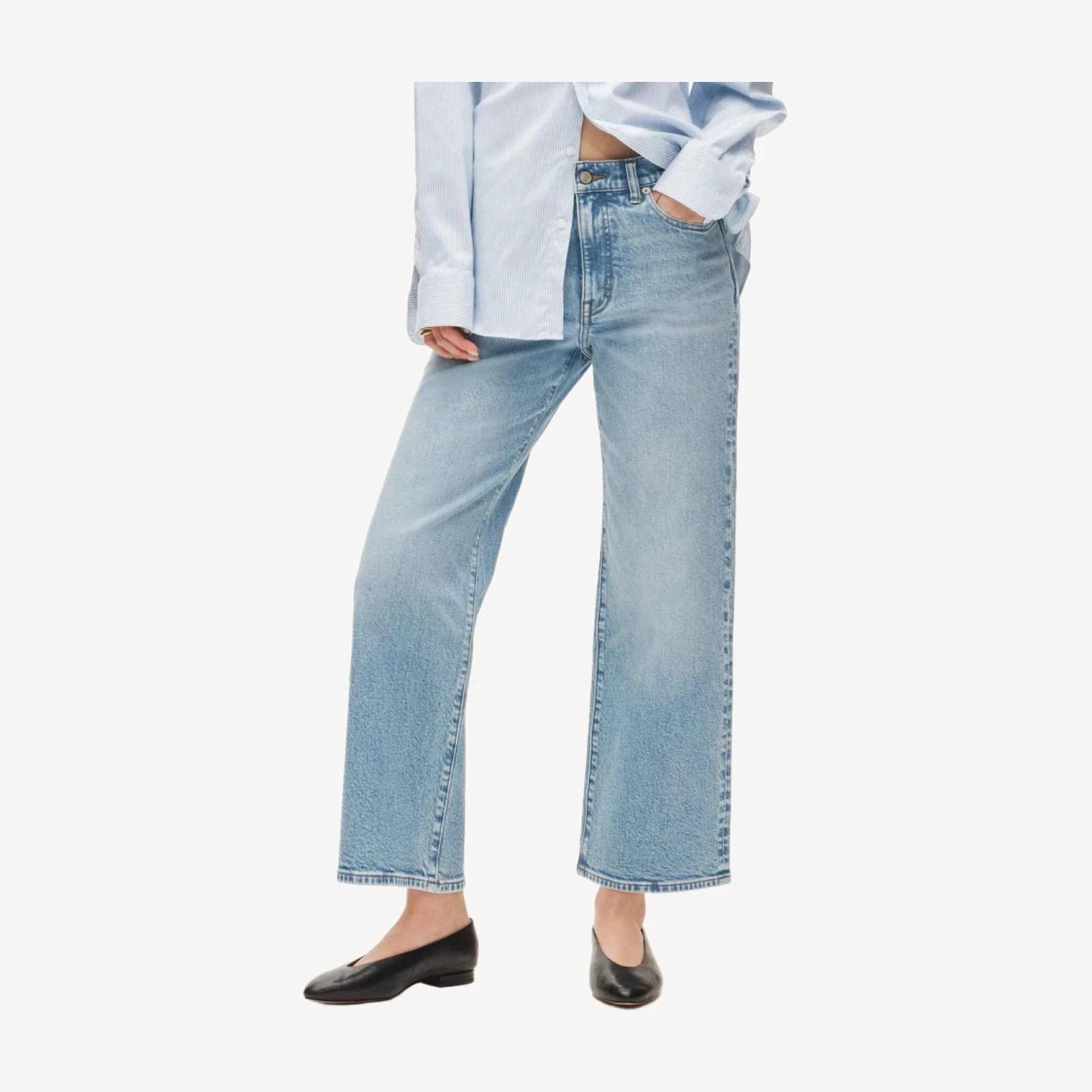 Slim-wide jean in semi-stretch