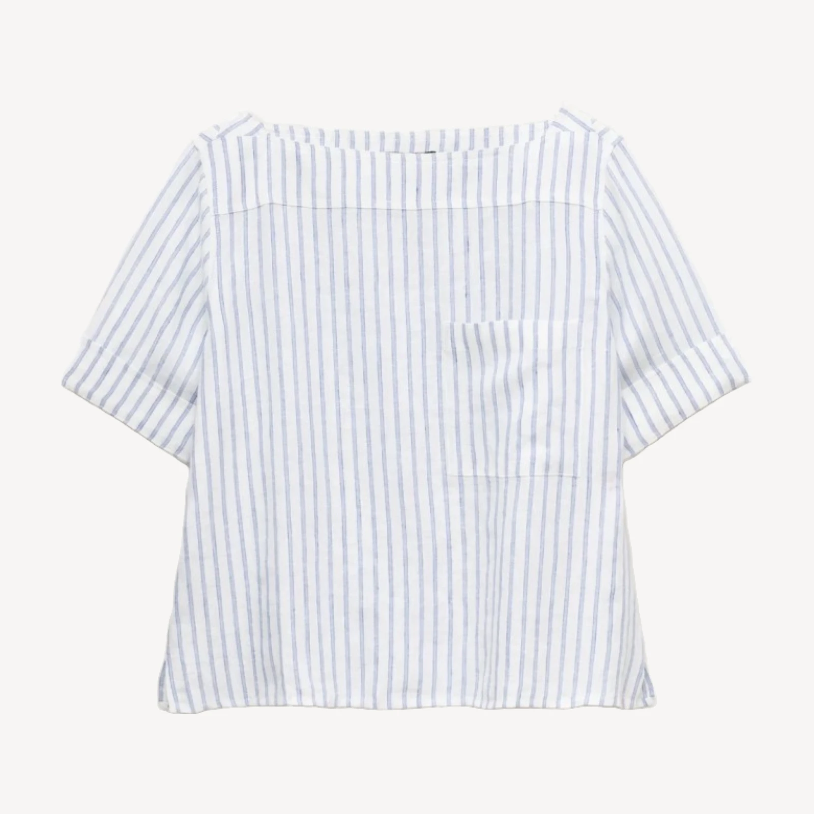 Boatneck T-shirt in striped linen