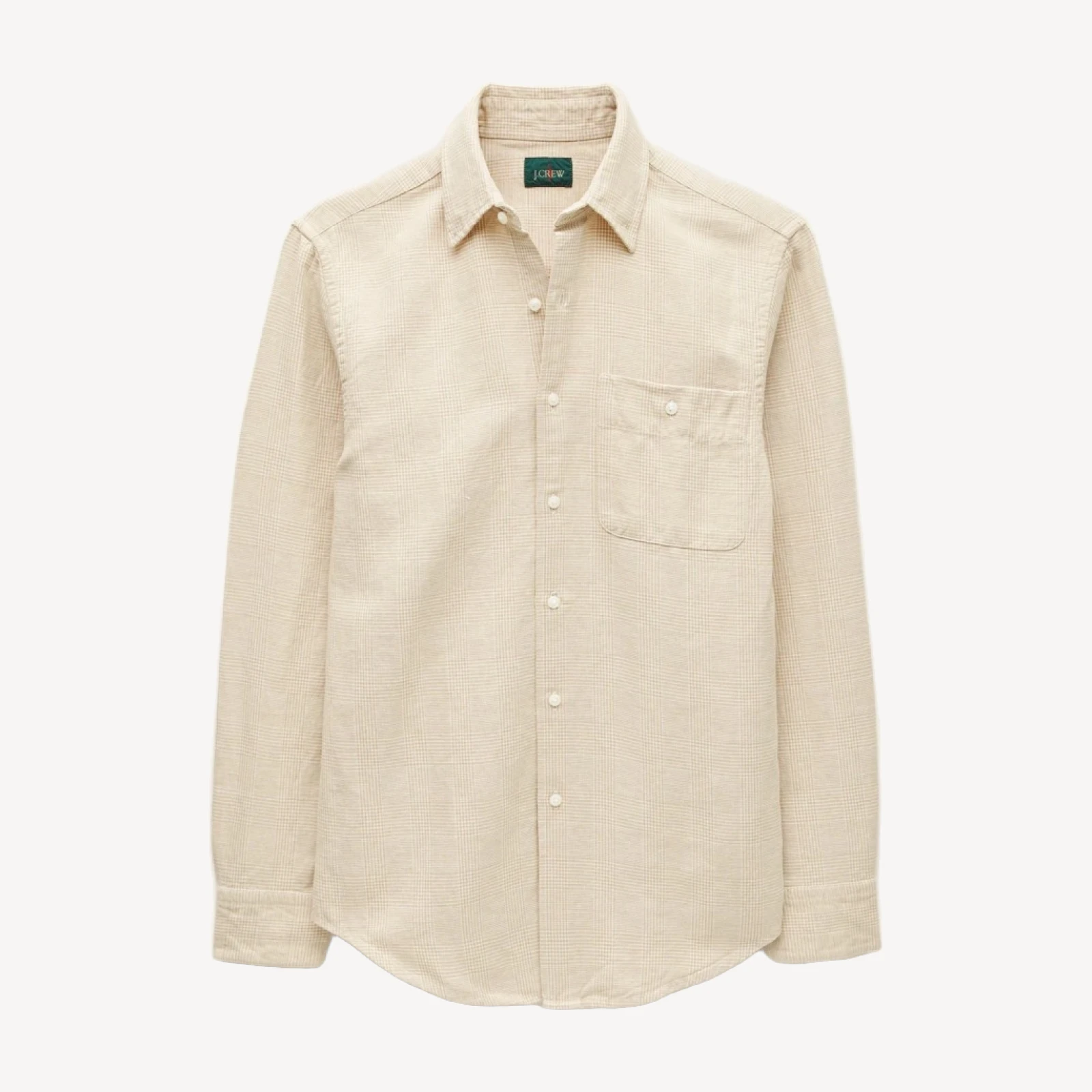 Linen-cotton blend twill shirt