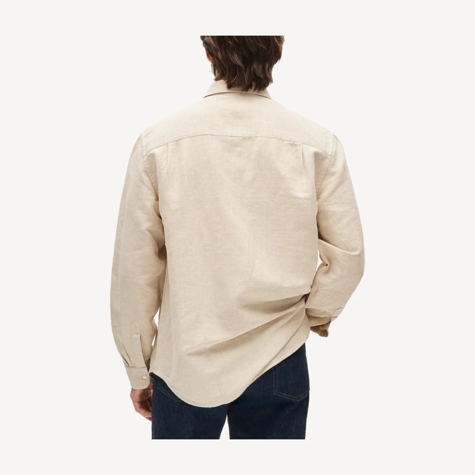 Linen-cotton blend twill shirt