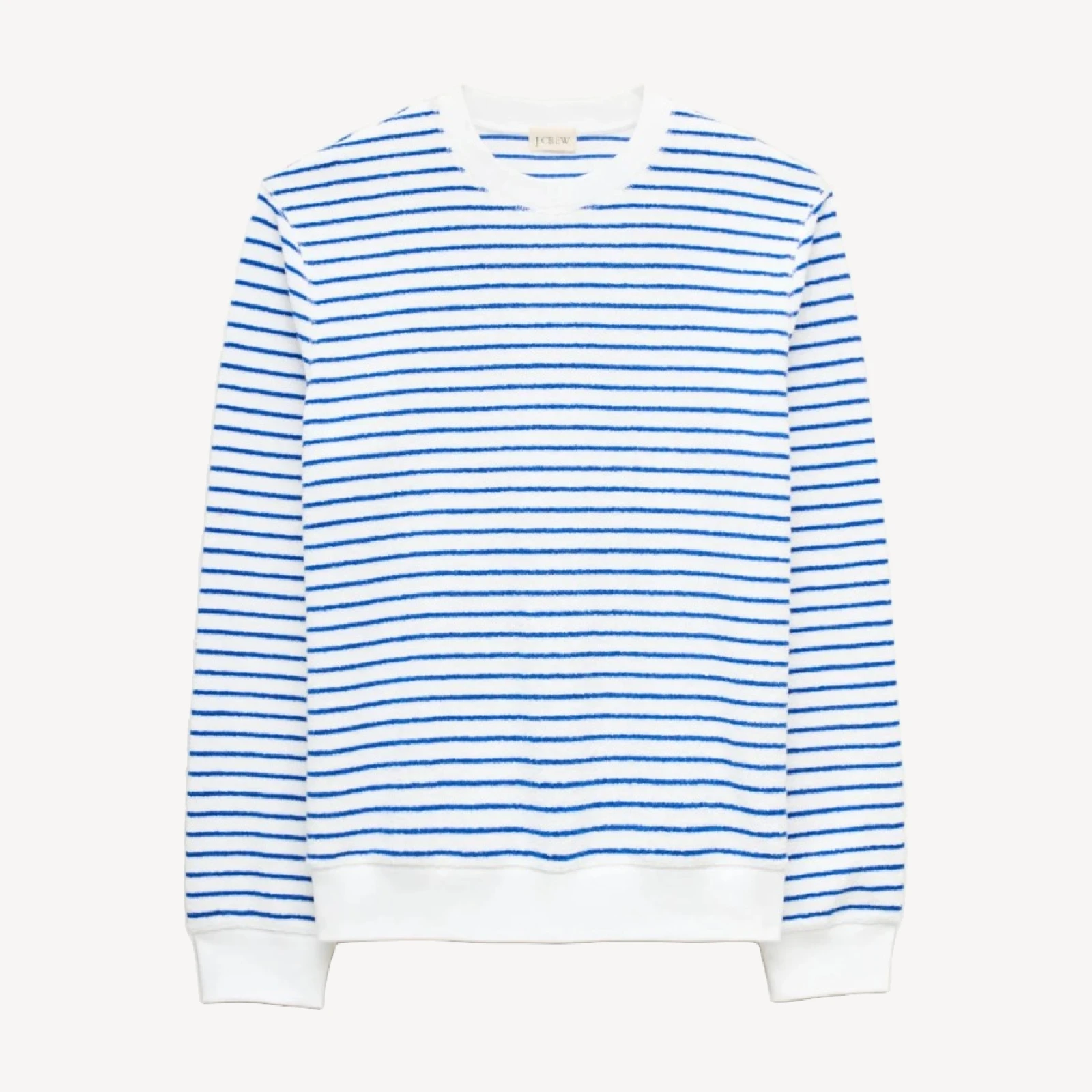 Terry cloth crewneck in stripe