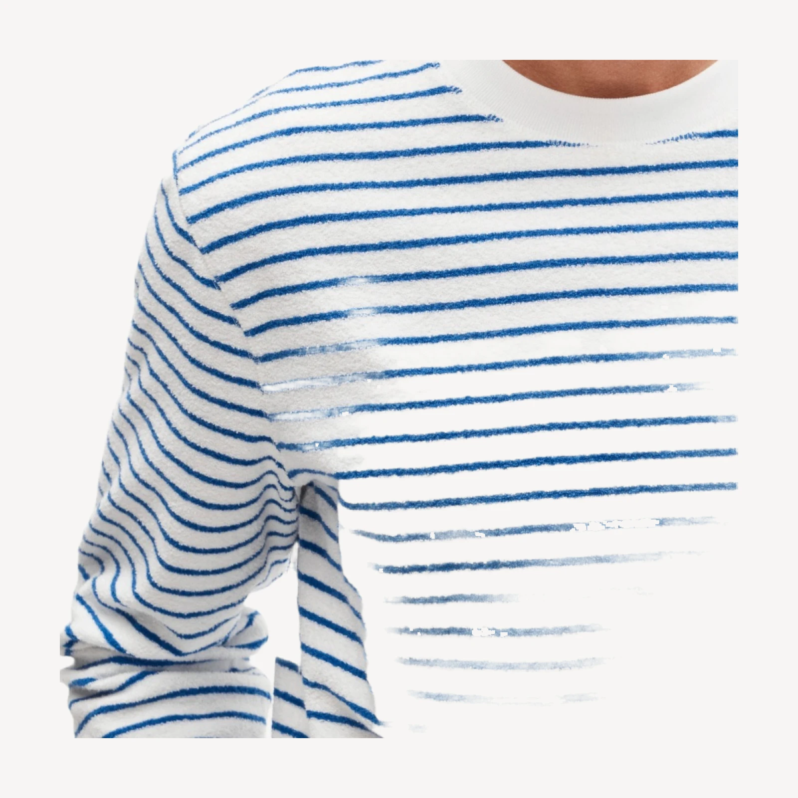 Terry cloth crewneck in stripe