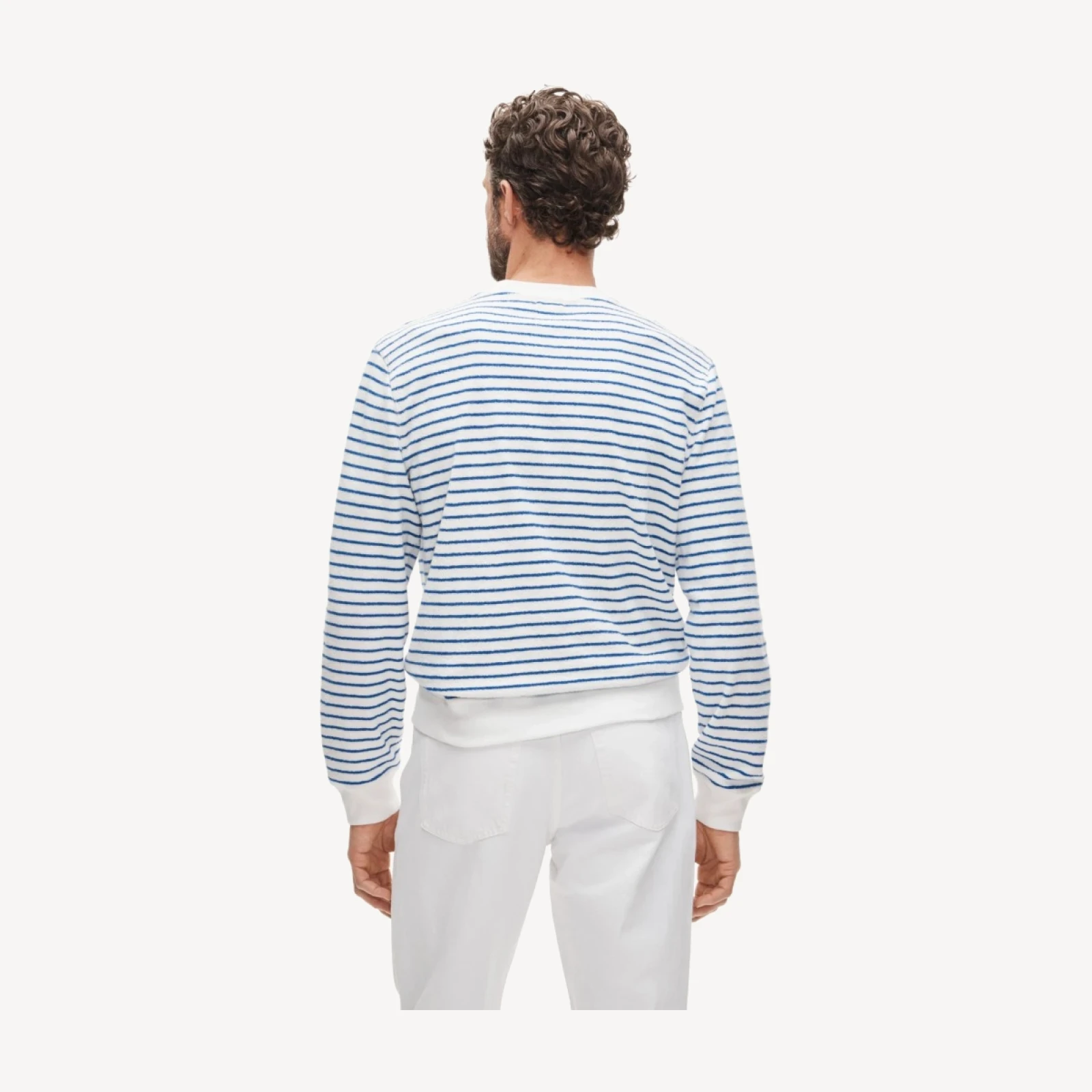 Terry cloth crewneck in stripe