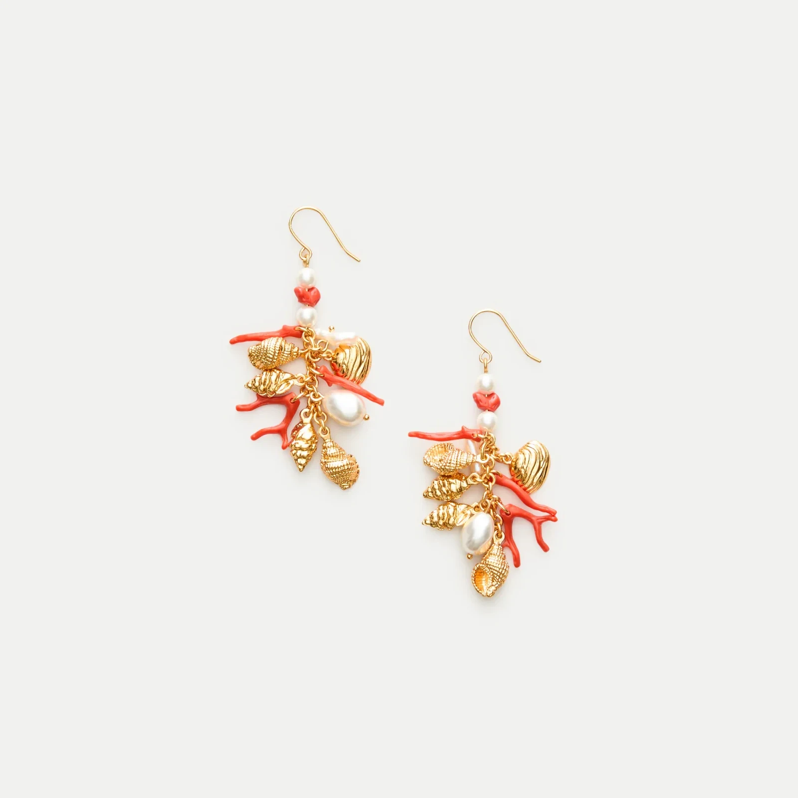 Coral charm earrings