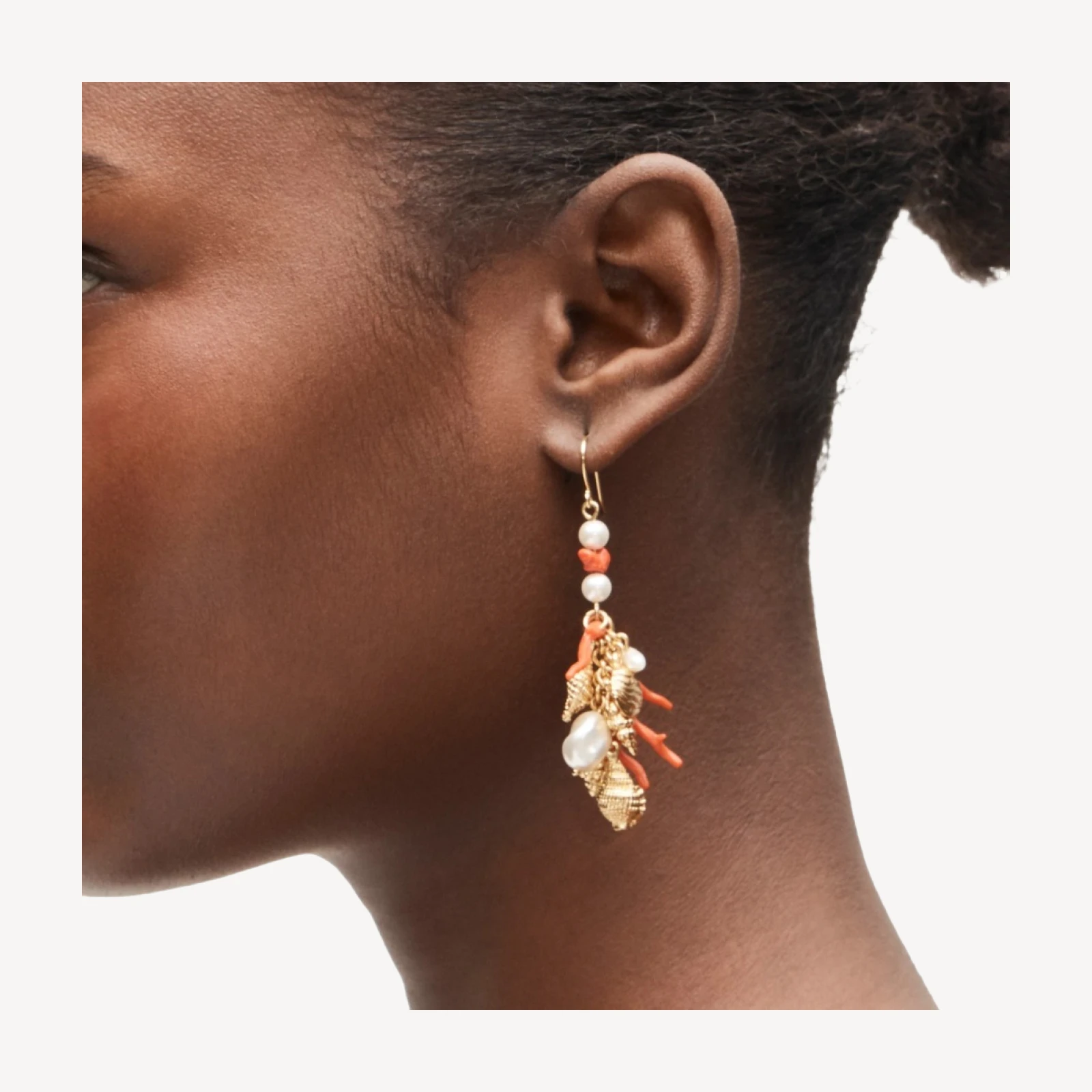 Coral charm earrings
