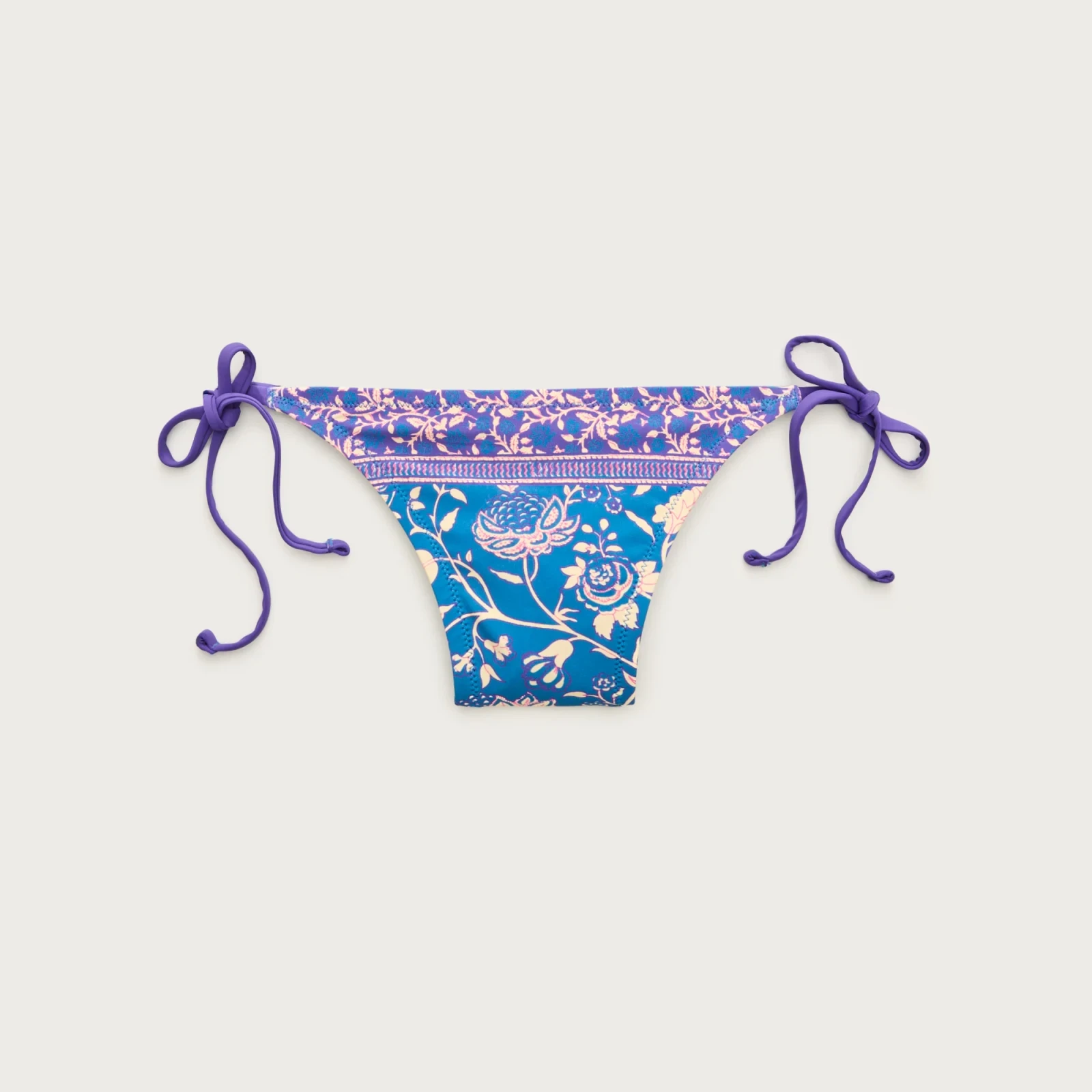 Hipster string bikini bottom in floral print