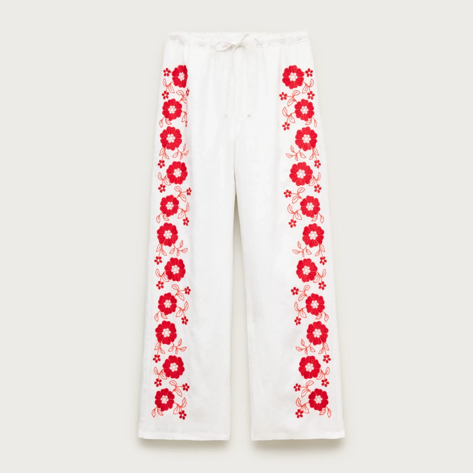 Soleil pant in embroidered linen