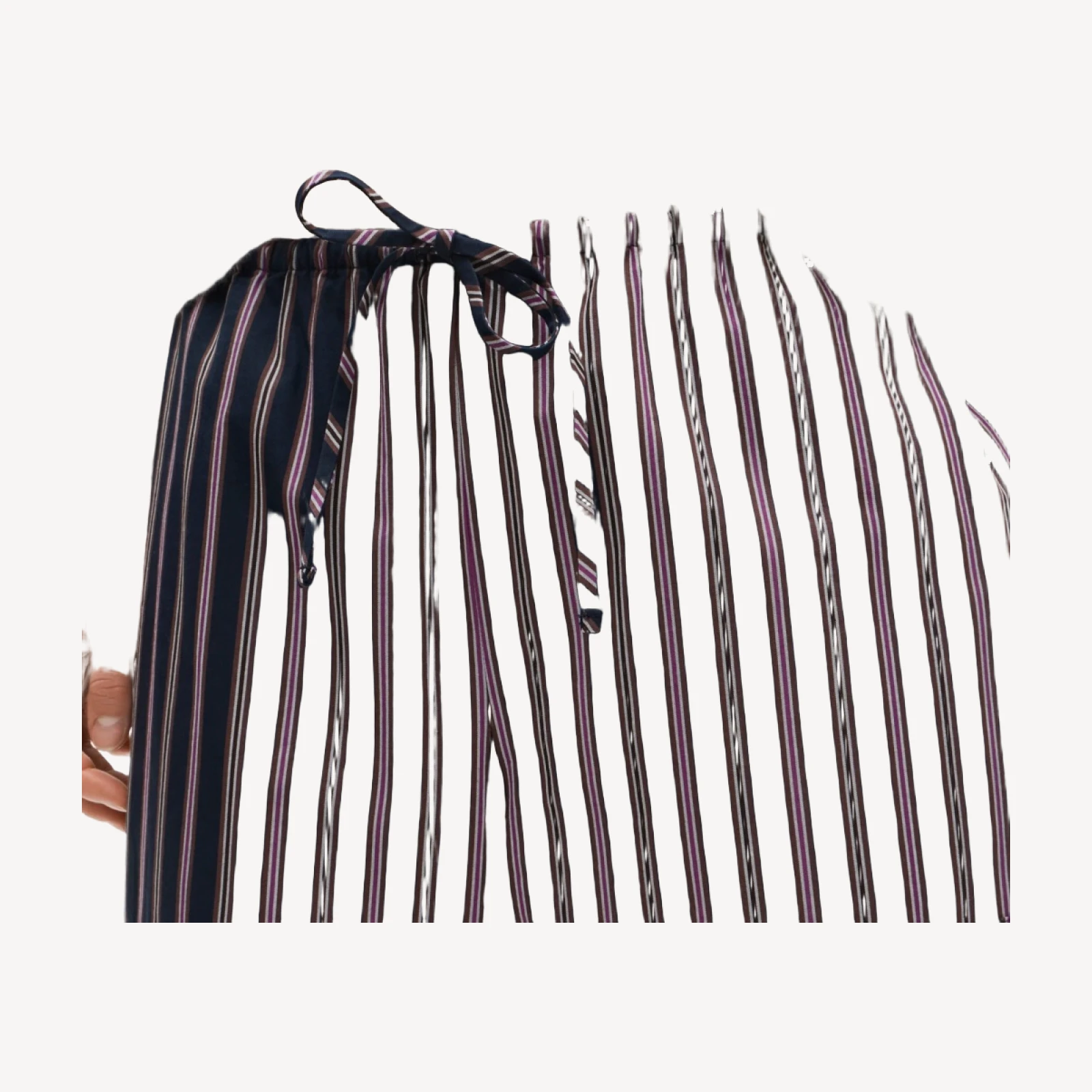 Petite Luna pant in striped cotton poplin