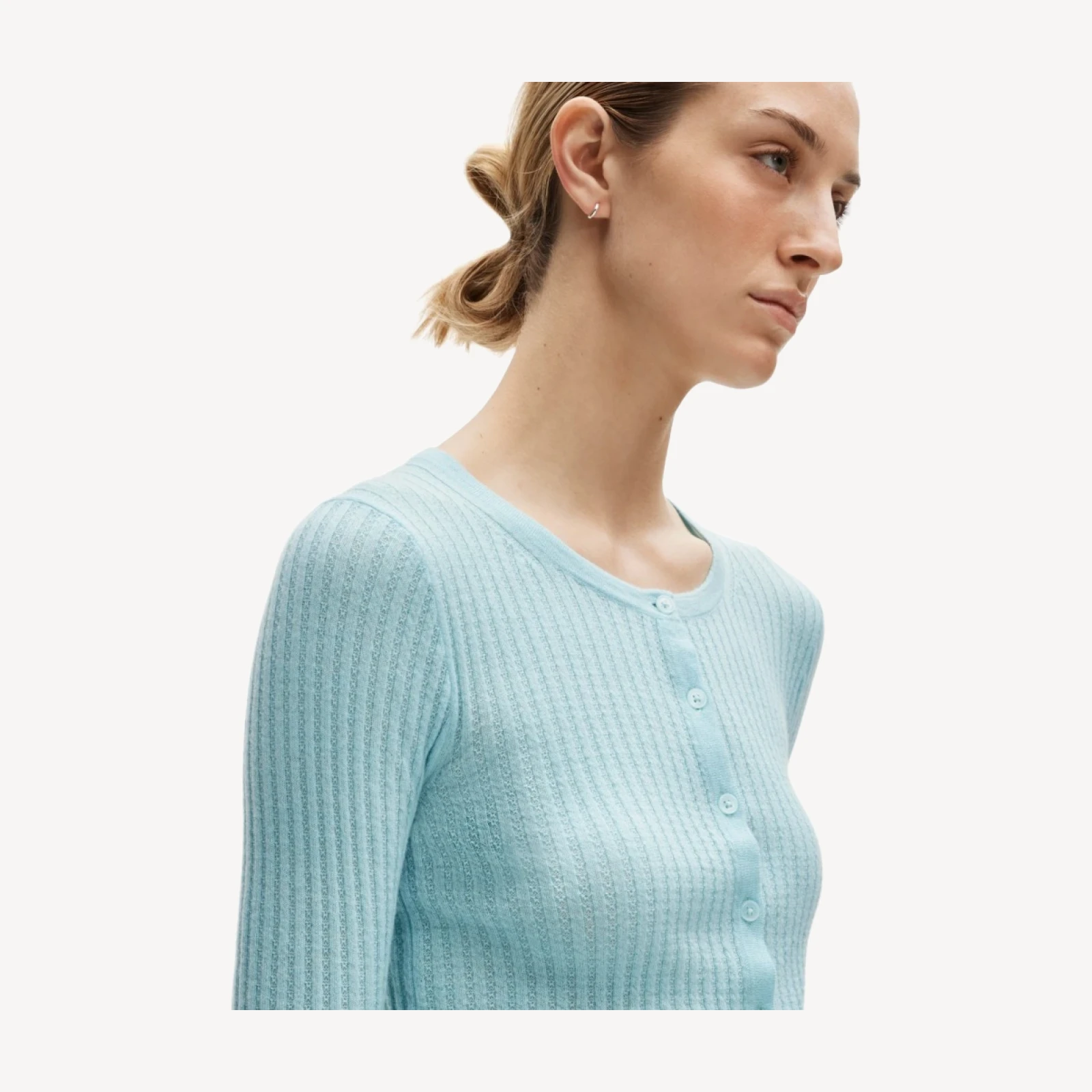 Featherweight cashmere pointelle cardigan